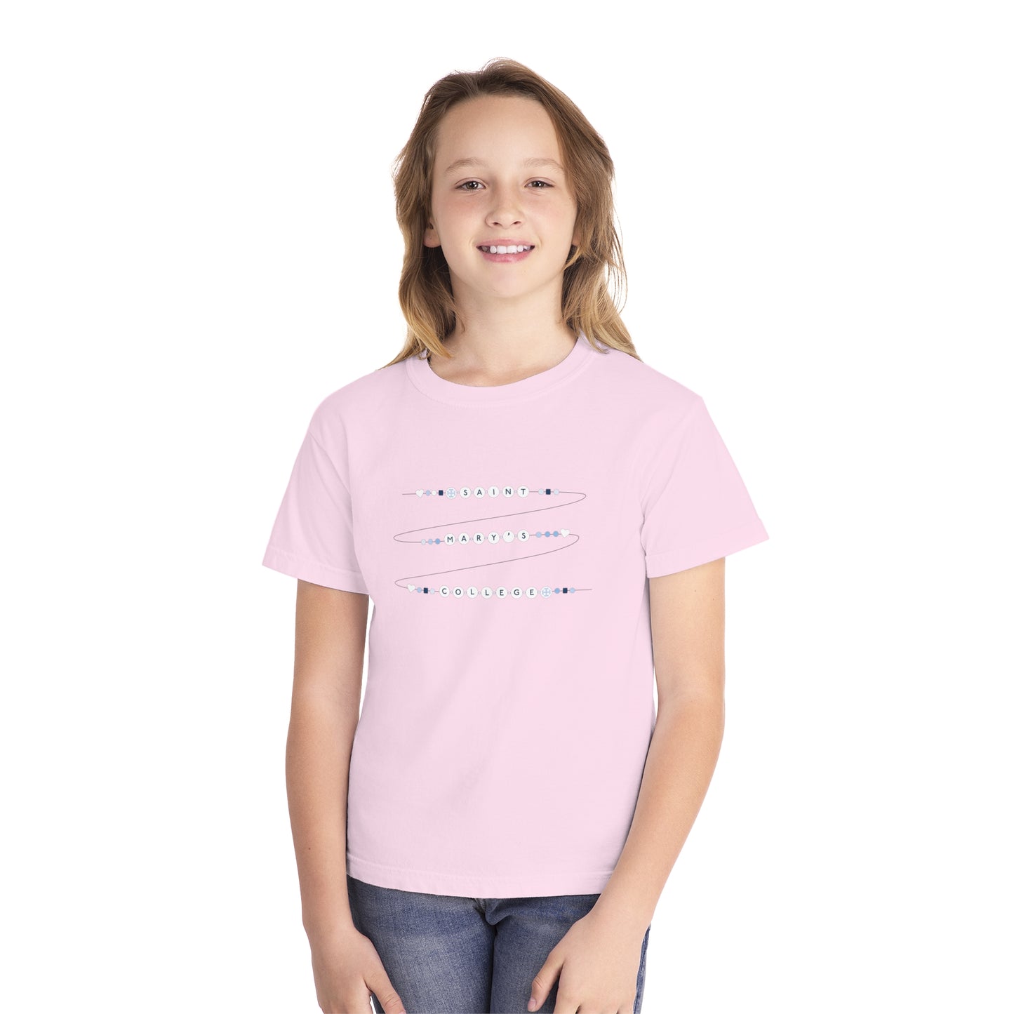 Saint Mary's College Friendship Bracelet Youth Midweight Tee | Belles Blue | Smick | Better in Blue Co.