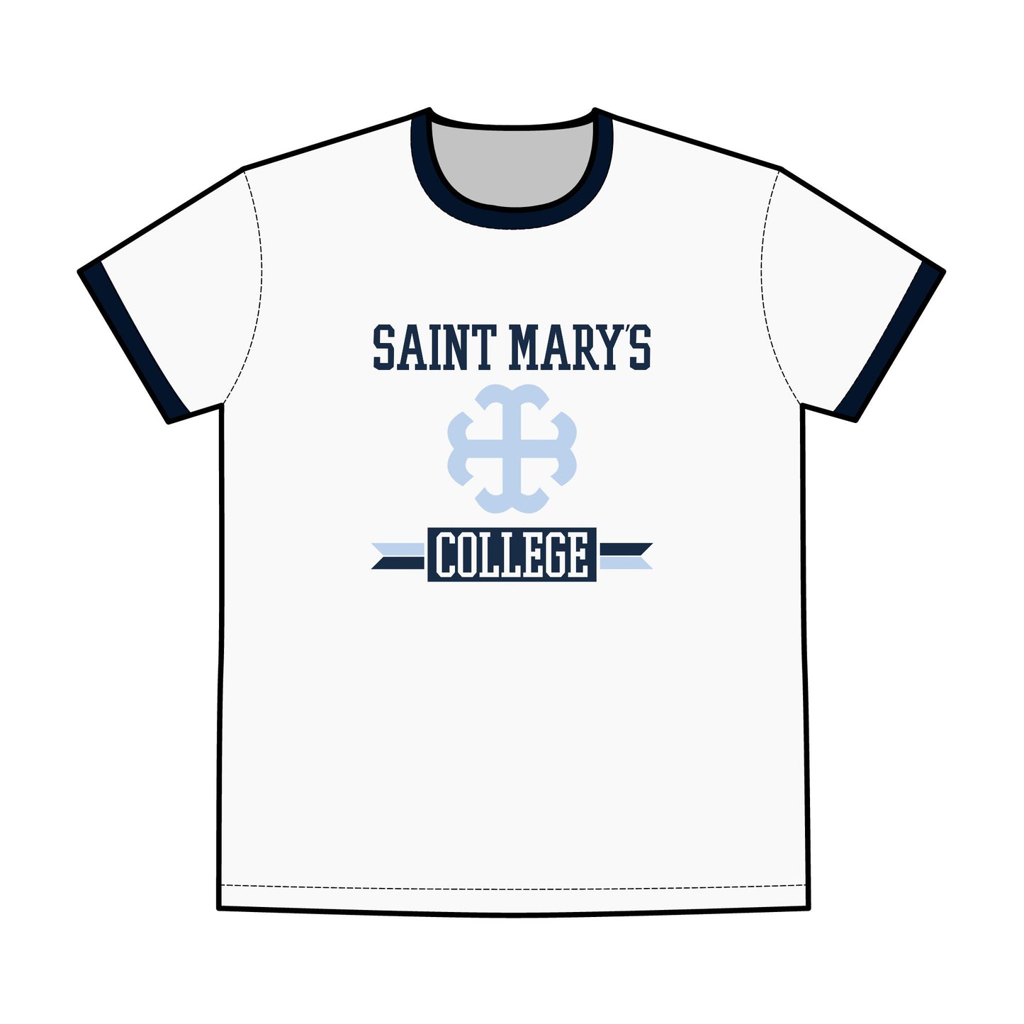 Saint Mary's College Ringer Tee | French Cross | Belles Blue | Better in Blue Co.
