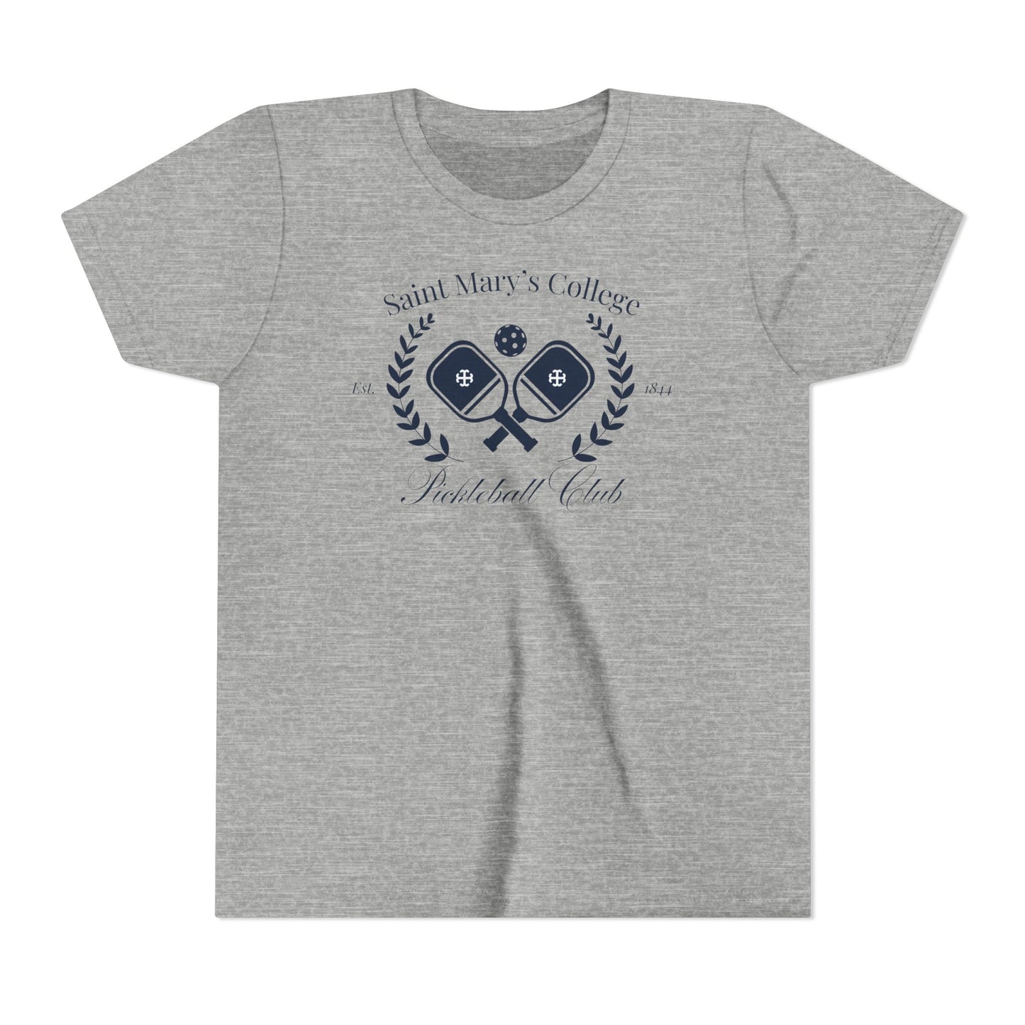 Youth Saint Mary's College Pickleball Club Short Sleeve Tee | French Cross | Better in Blue Co.