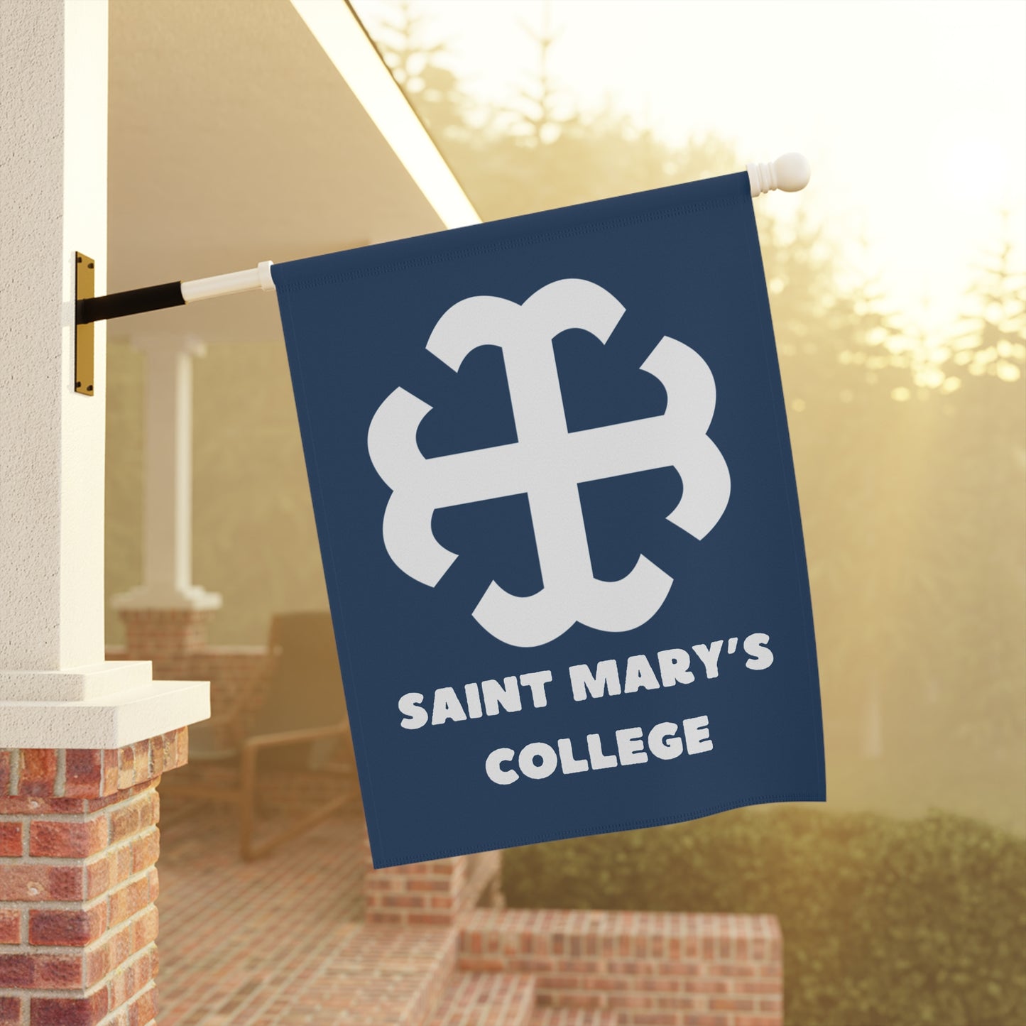 Saint Mary's College Navy/White Garden & House Banner | French Cross | Better in Blue Co.