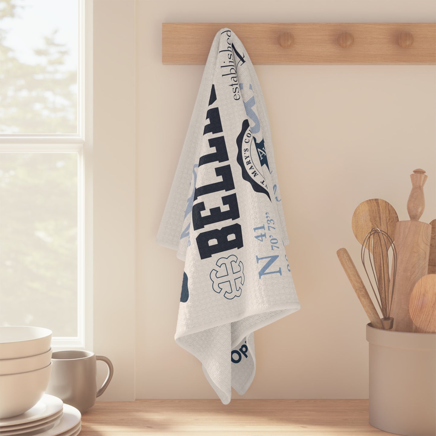 Saint Mary's College Microfiber Tea Towel | French Cross | 1844 | Belles | Better in Blue Co.