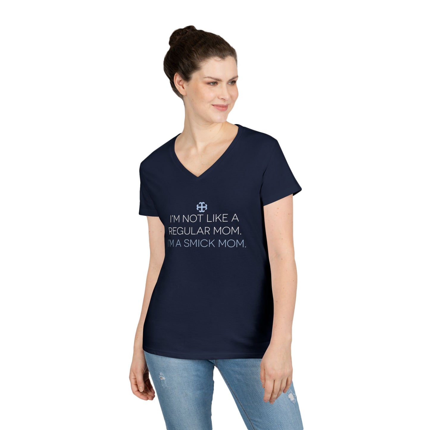 Saint Mary's College "I'm a Smick Mom" Ladies' V-Neck T-Shirt