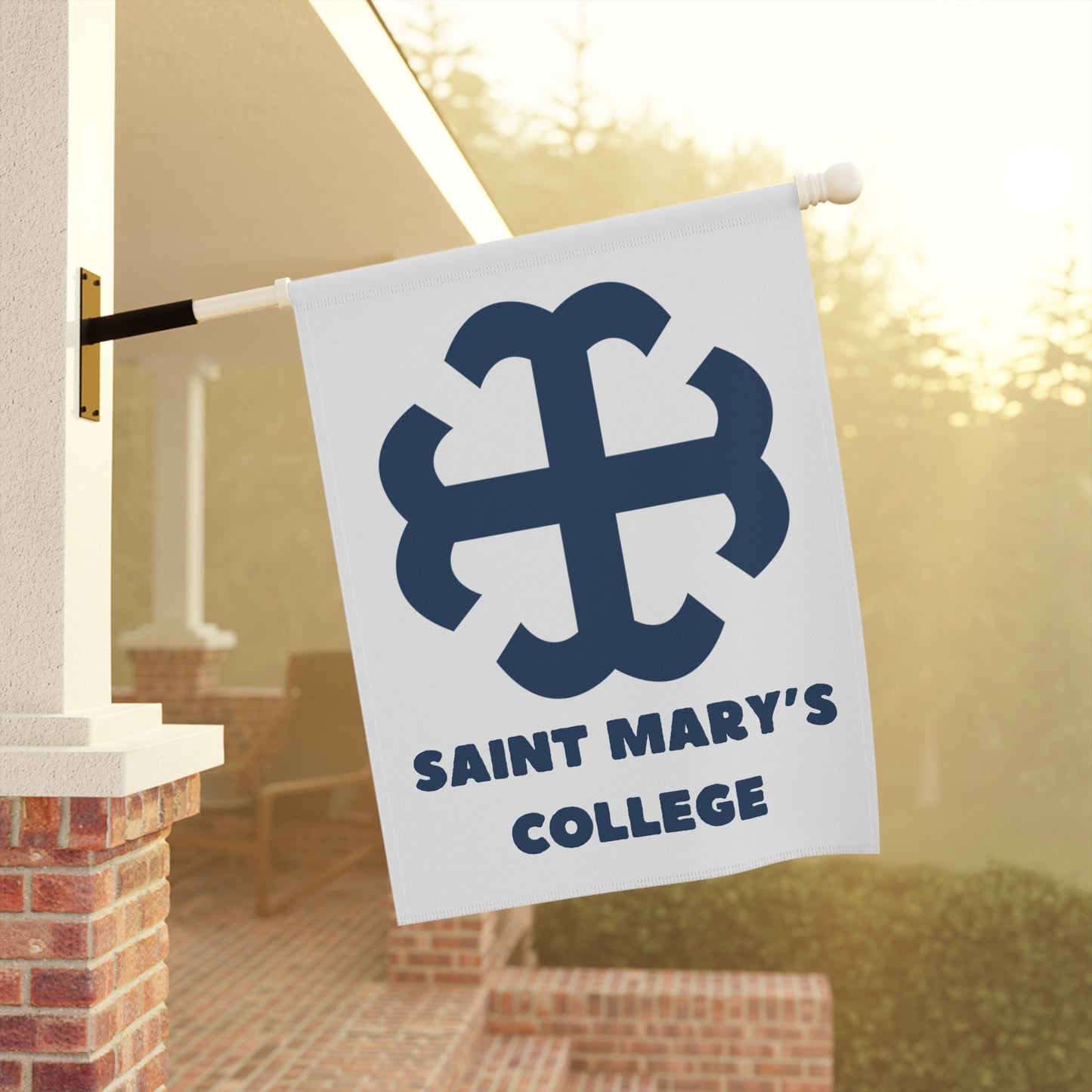 Saint Mary's College White/Navy Garden & House Banner | French Cross | Better in Blue Co.