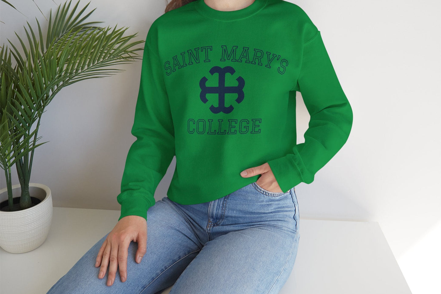 Saint Mary's College Crewneck Navy Blue | Smick | French Cross | Better in Blue Co.