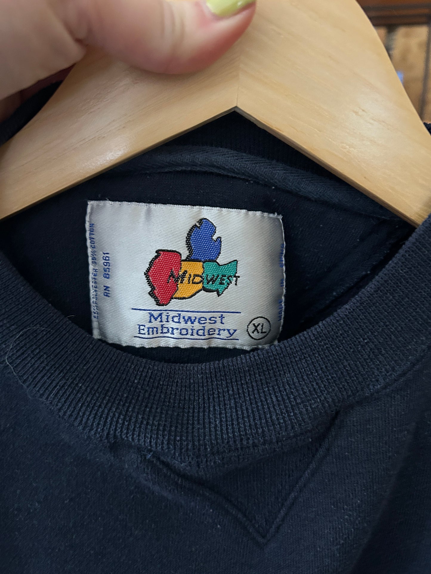 Vintage Notre Dame Sweatshirt Navy Blue Embriodered XL