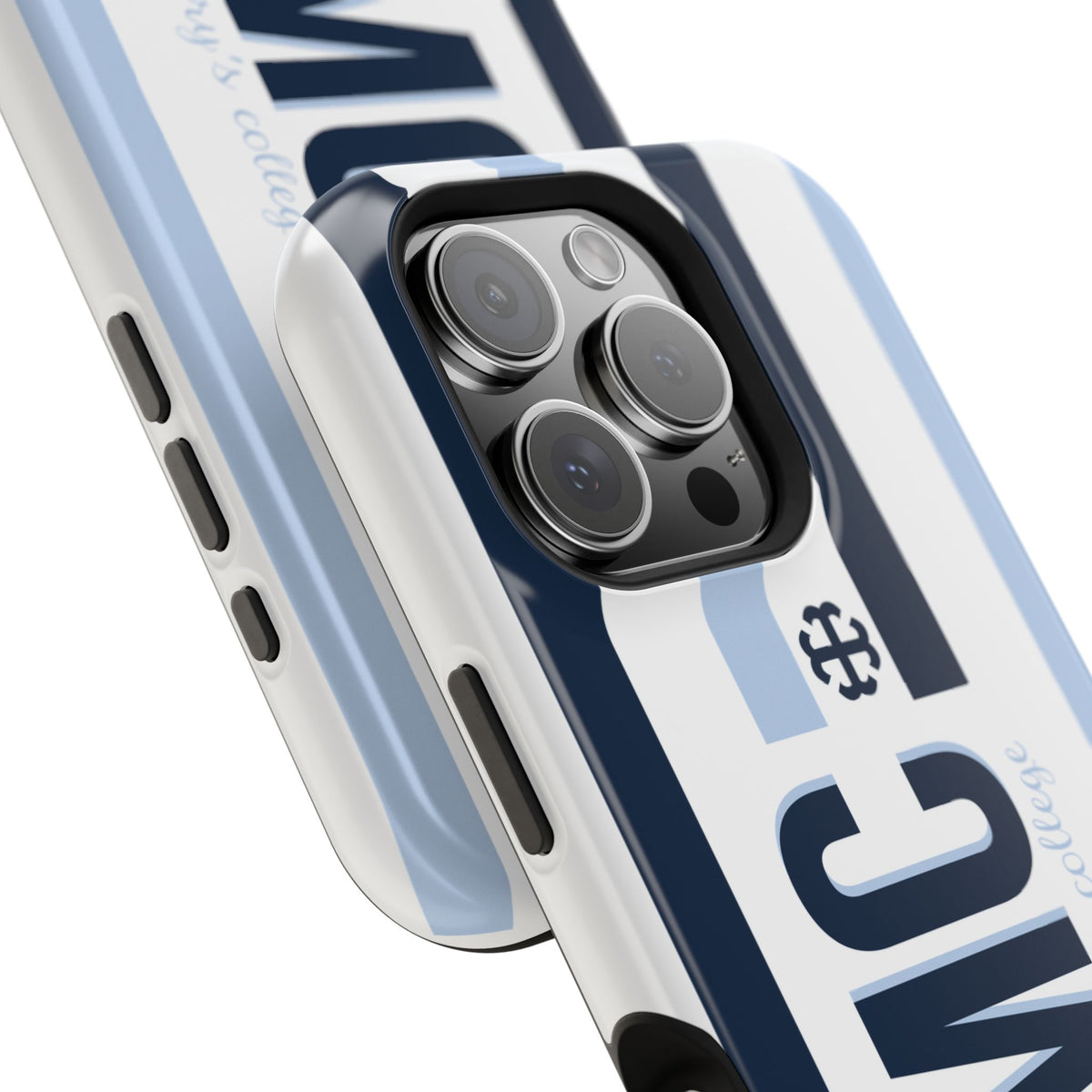 Saint Mary's College Navy/Belles Blue Striped Magnetic Phone Case | French Cross | Better in Blue Co.