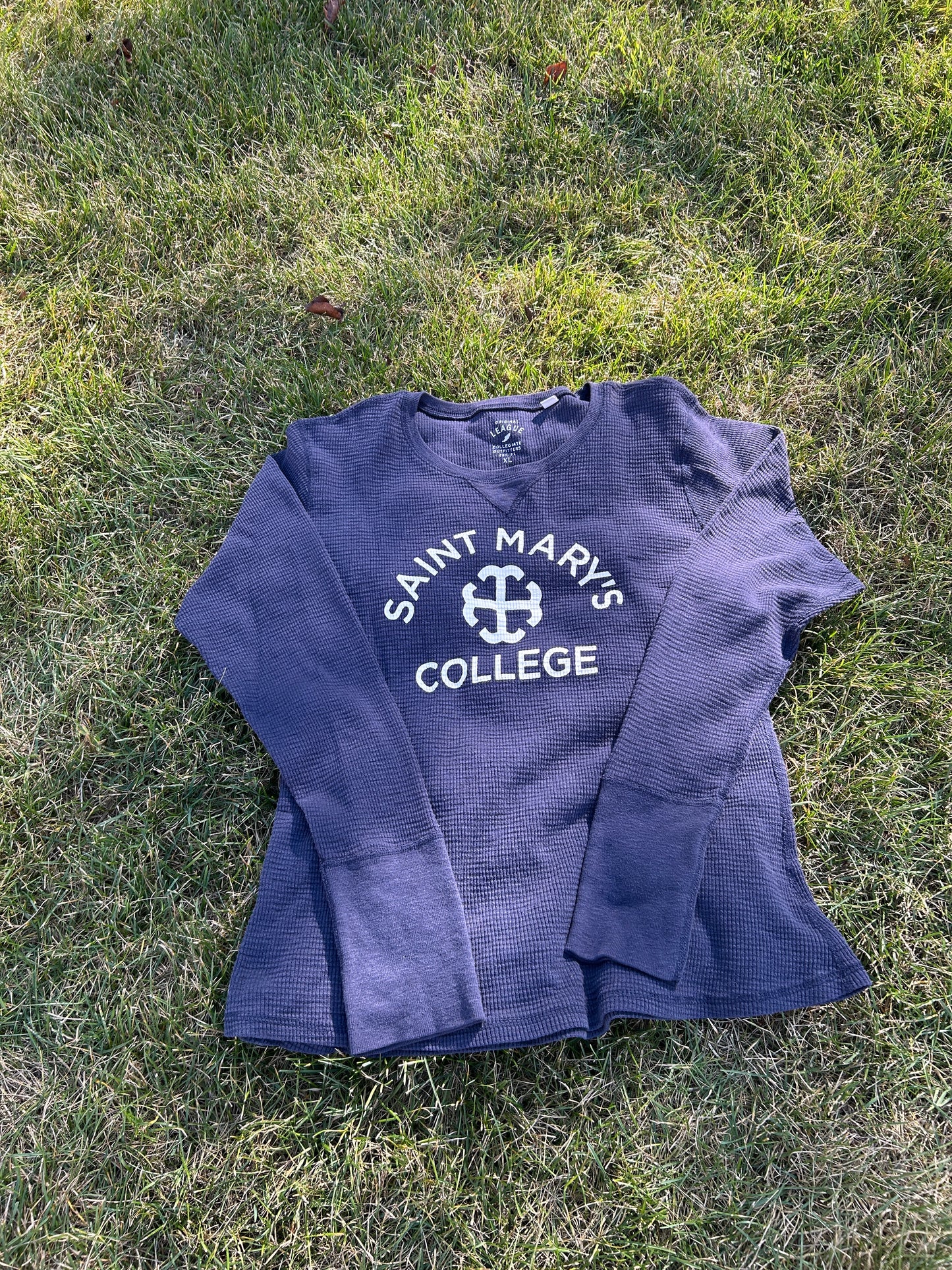 Saint Mary's College XL Navy Blue League Waffle Long Sleeve