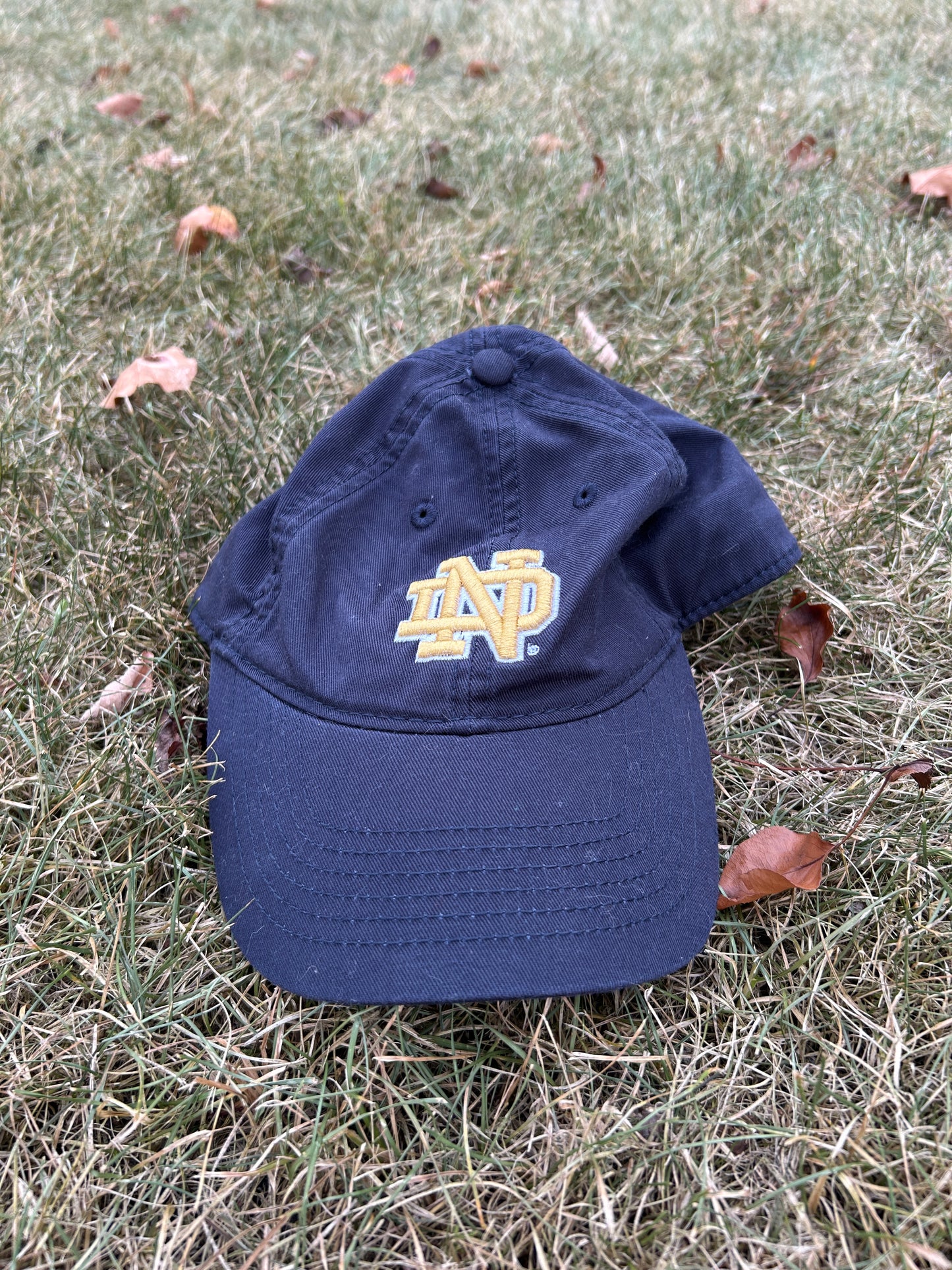 Notre Dame Navy Blue Hat "ND" in Gold Thread OS