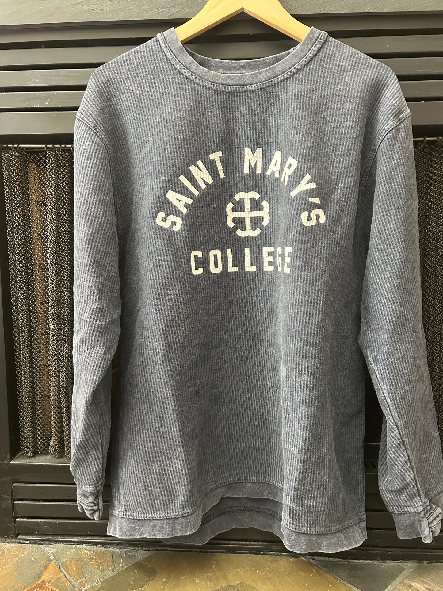 Saint Mary's College Quilted Navy Blue Pressbox Lightweight Pullover Large