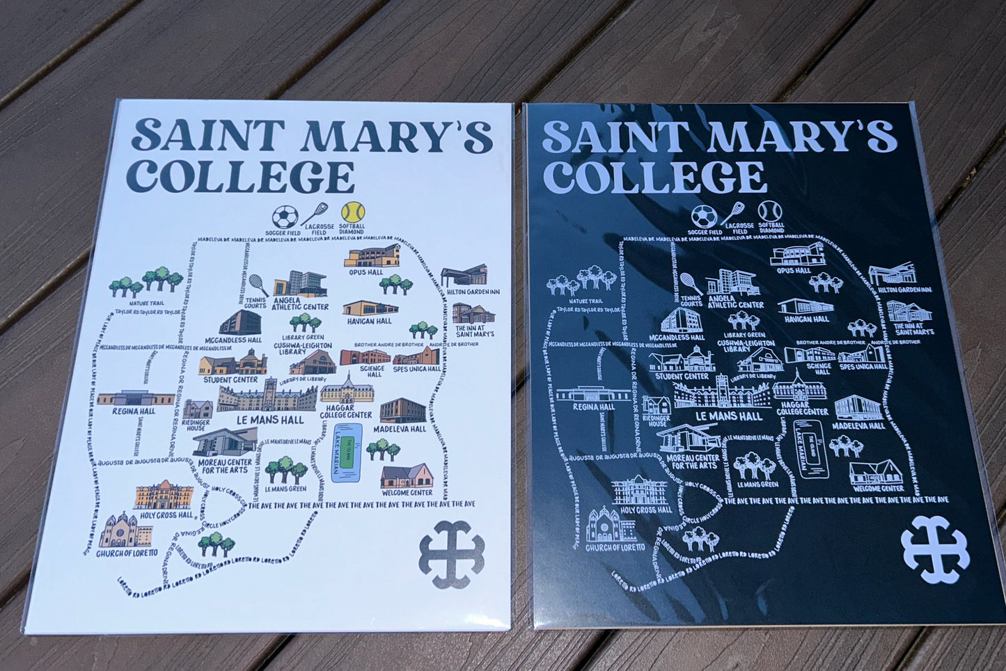Saint Mary's College Campus Map | Small Business | Home Decor | Better in Blue Co.