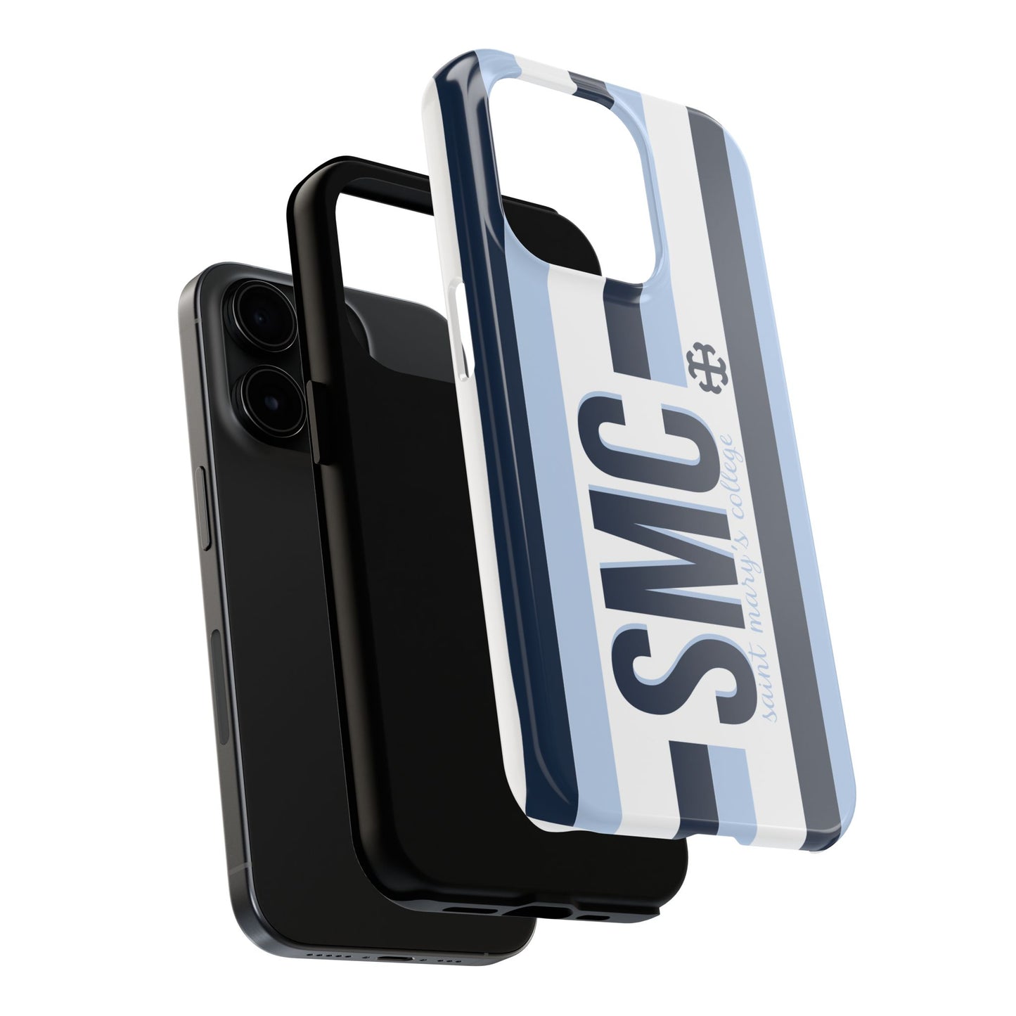 Saint Mary's College Phone Case SMC Navy/Belles Blue/White French Cross | Better in Blue Co.