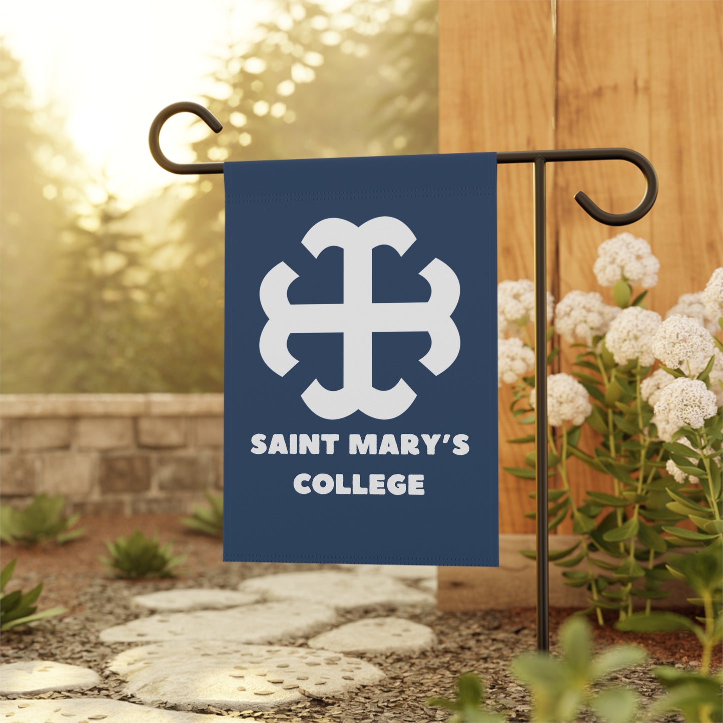 Saint Mary's College Navy/White Garden & House Banner | French Cross | Better in Blue Co.