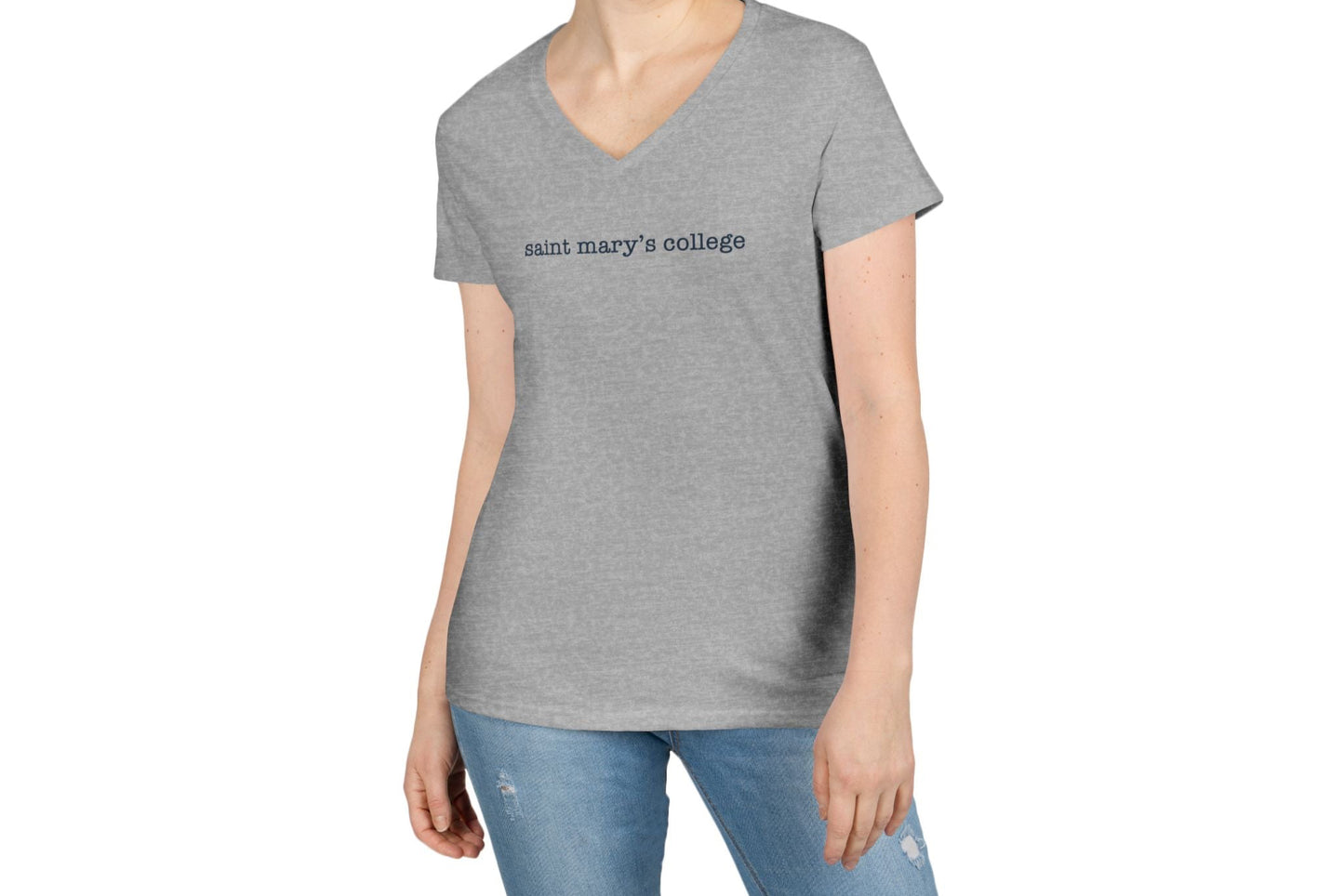 Saint Mary's College Ladies' V-Neck T-Shirt  | Navy Blue | Better in Blue Co.