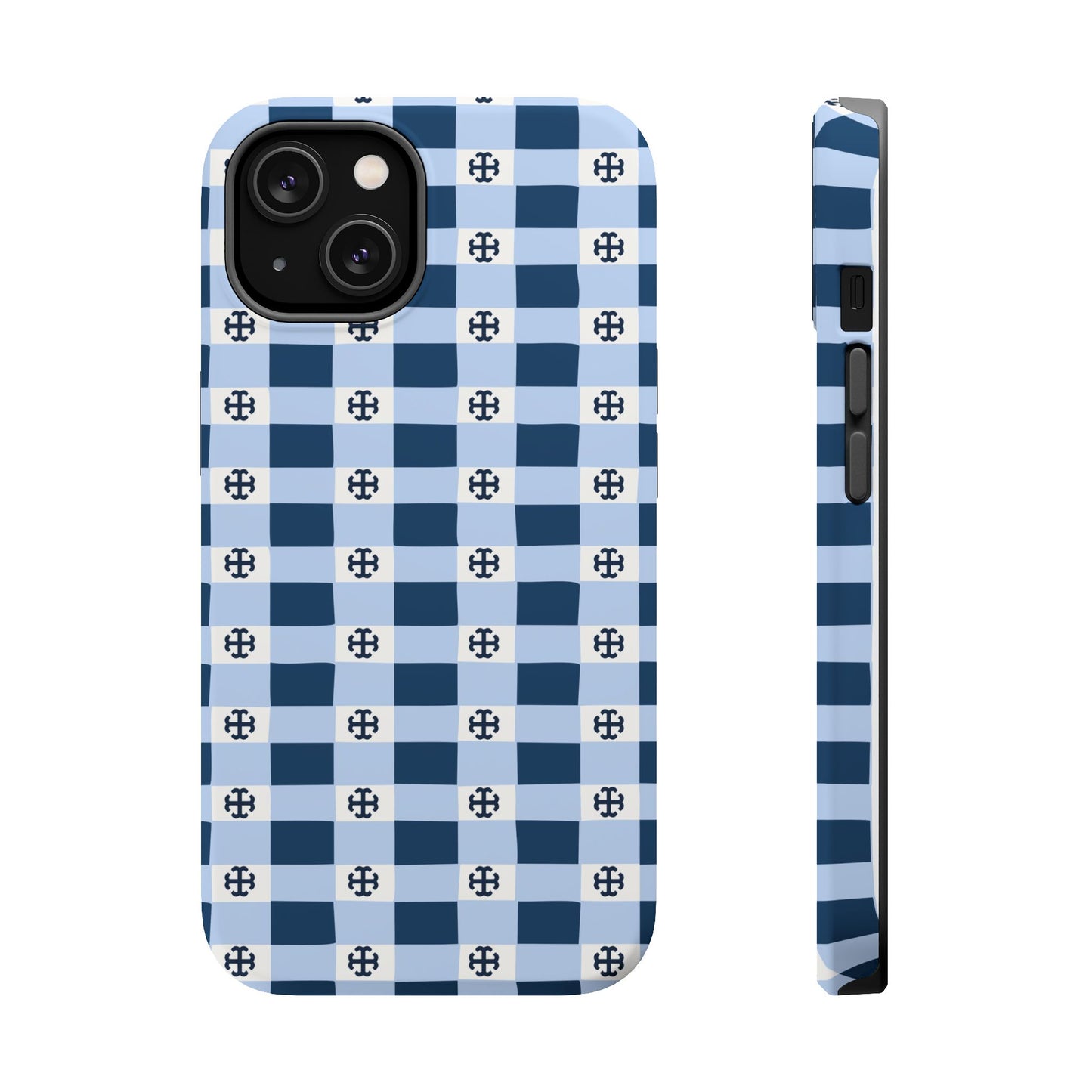 Saint Mary's College Gingham French Cross Magnetic Phone Case | Belles Blue | Better in Blue Co.