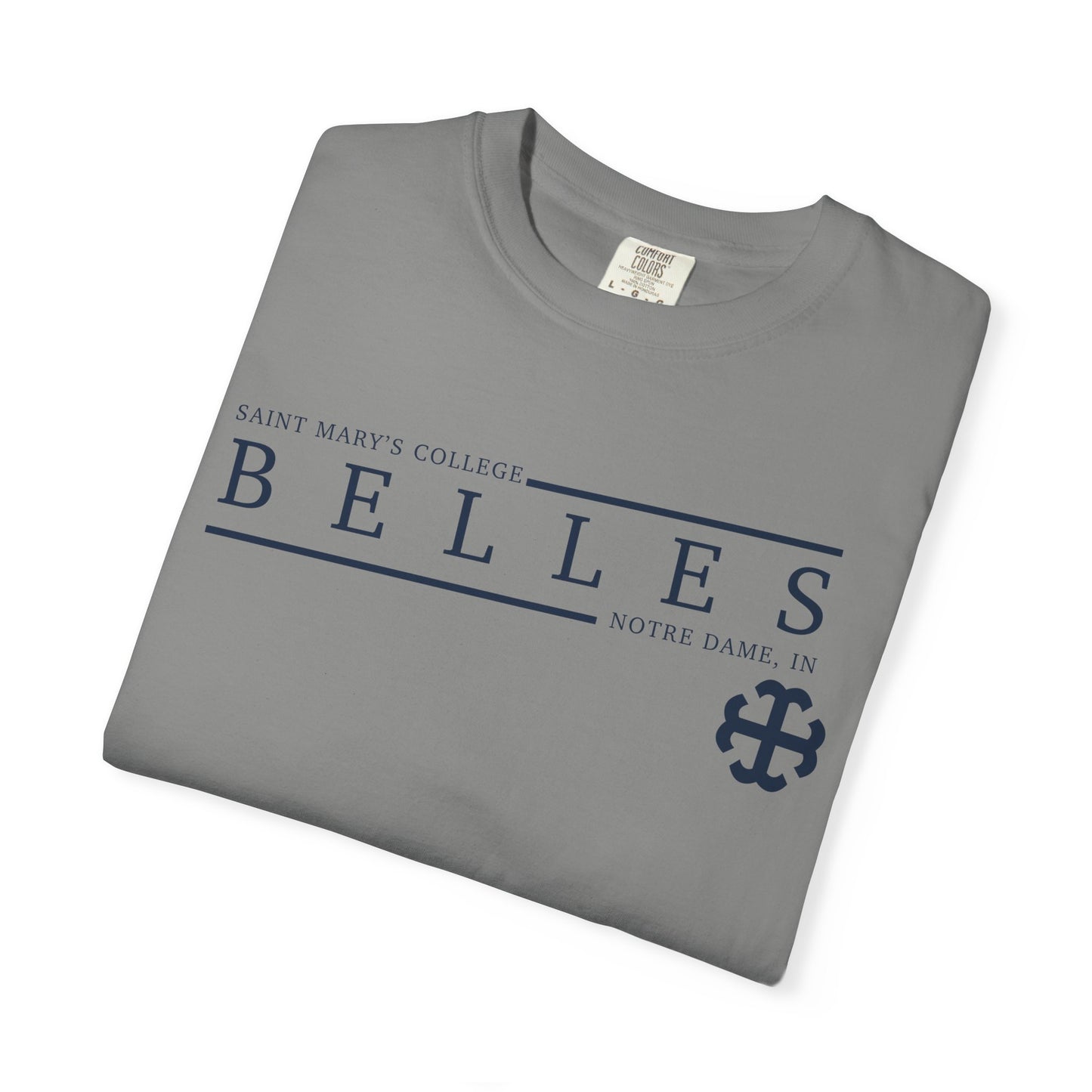 Saint Mary's College Belles Comfort Colors Unisex T-Shirt | French Cross | Notre Dame, IN | Better in Blue Co.