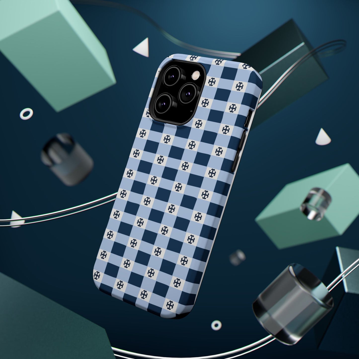 Saint Mary's College Gingham French Cross Magnetic Phone Case | Belles Blue | Better in Blue Co.
