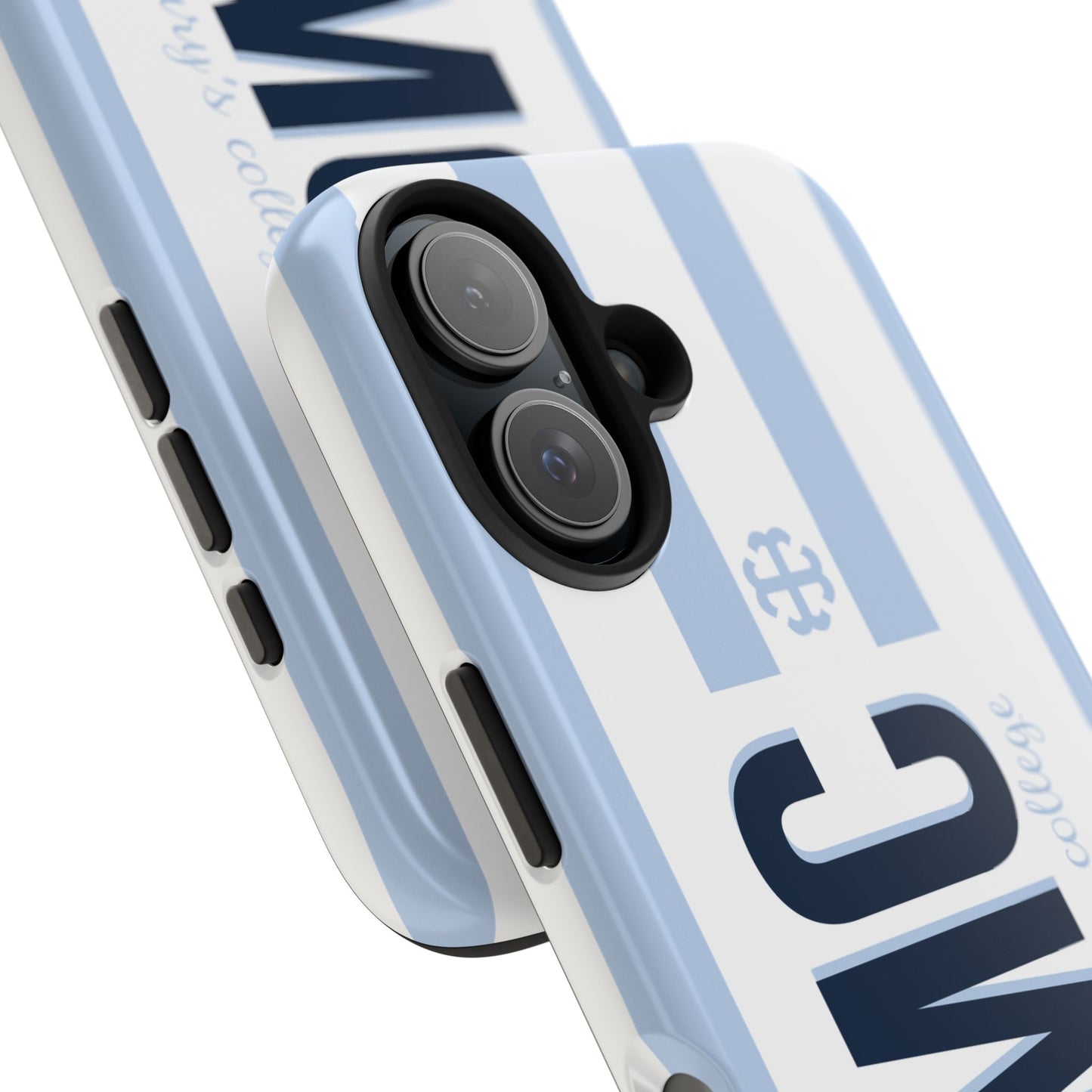 Saint Mary's College Belles Blue Striped Phone Case | French Cross | Better in Blue Co.