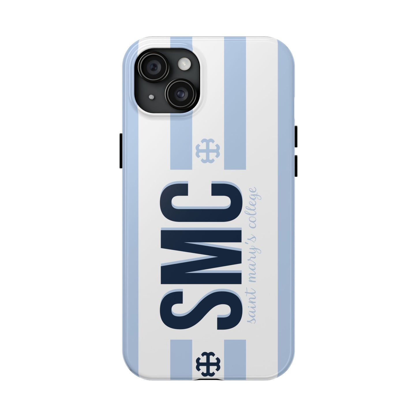 Saint Mary's College Belles Blue Striped Phone Case | French Cross | Better in Blue Co.