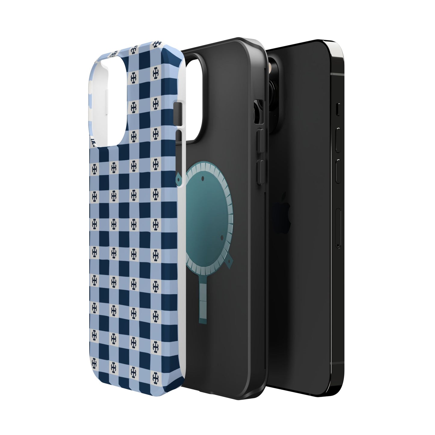 Saint Mary's College Gingham French Cross Magnetic Phone Case | Belles Blue | Better in Blue Co.