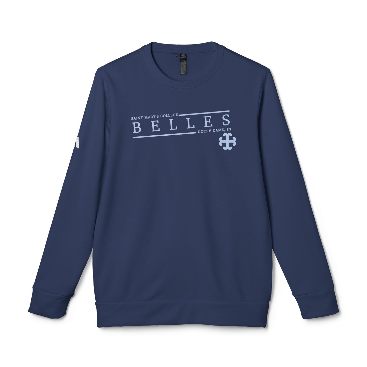 Saint Mary's College Belles adidas Unisex Fleece Crewneck | Custom | Notre Dame, IN | Better in Blue Co.