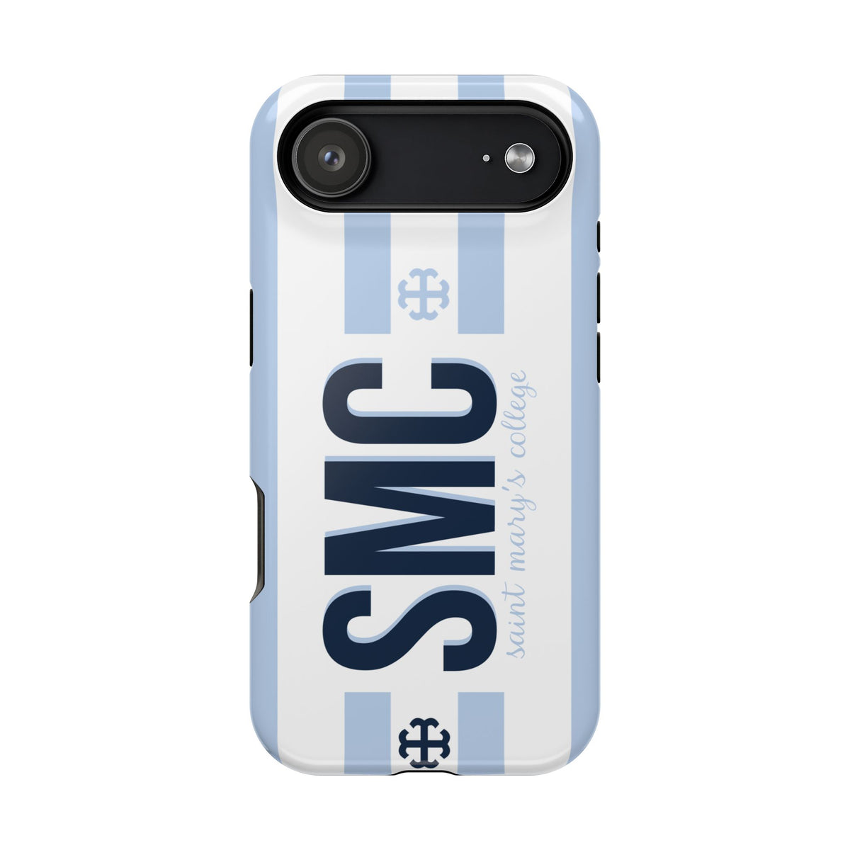 Saint Mary's College Belles Blue Striped Phone Case | French Cross | Better in Blue Co.