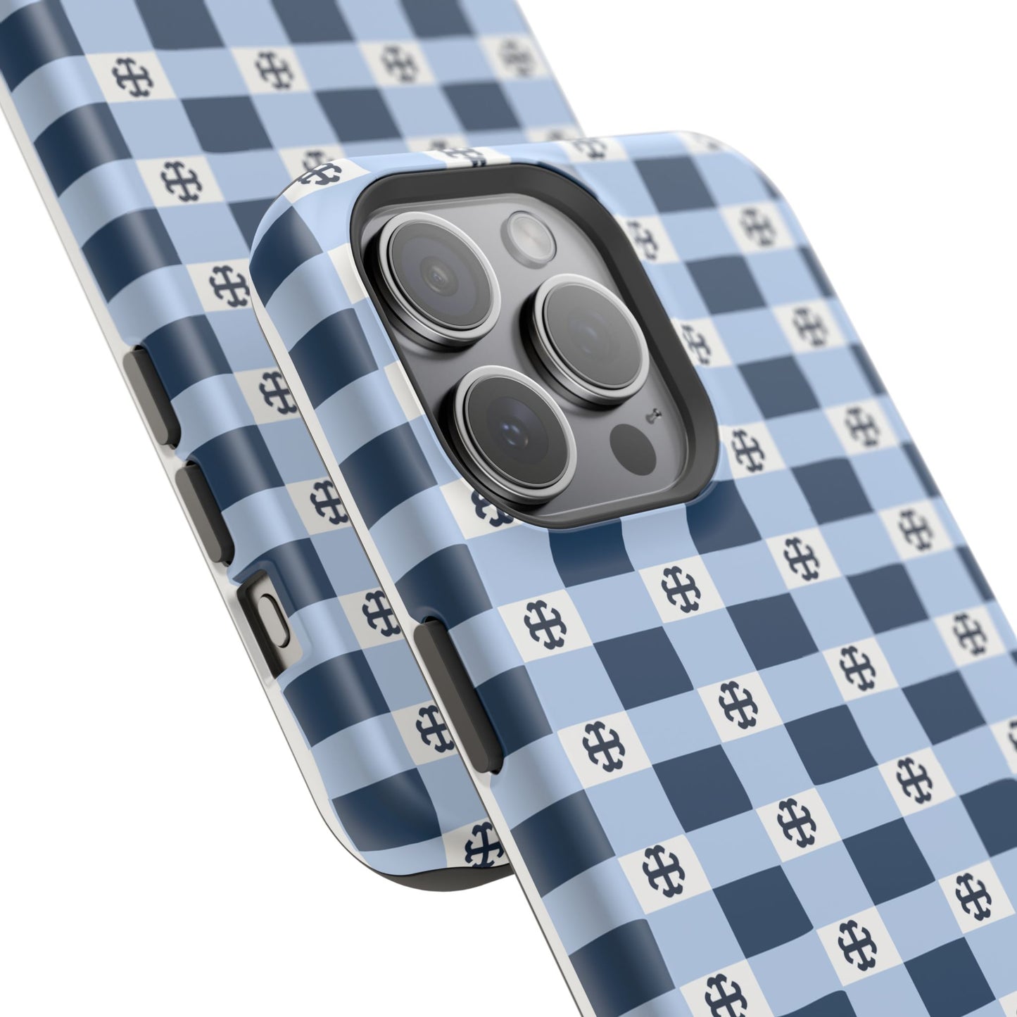 Saint Mary's College Gingham French Cross Magnetic Phone Case | Belles Blue | Better in Blue Co.