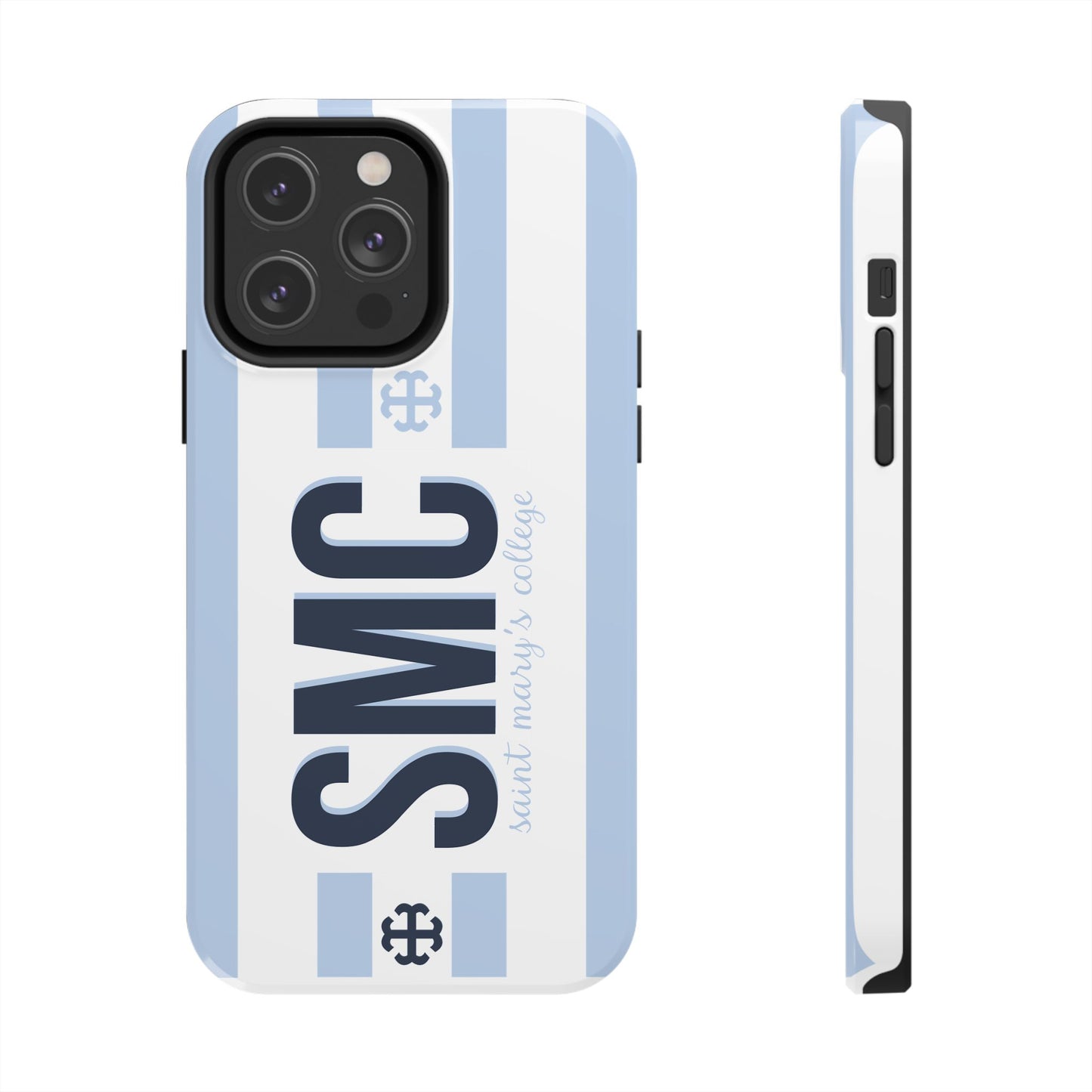 Saint Mary's College Belles Blue Striped Phone Case | French Cross | Better in Blue Co.