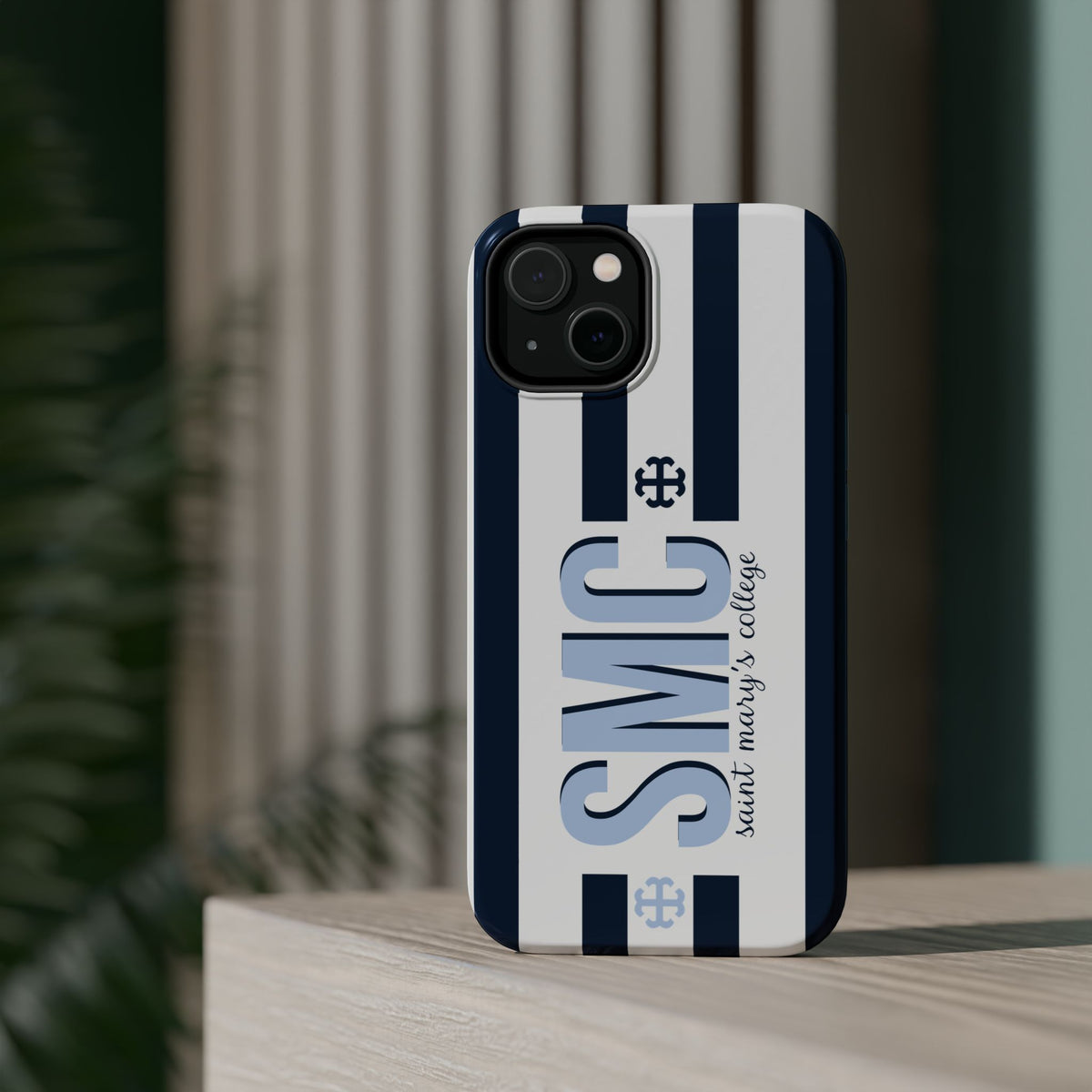 Saint Mary's College Navy Blue Striped Phone Case | French Cross | Better in Blue Co.