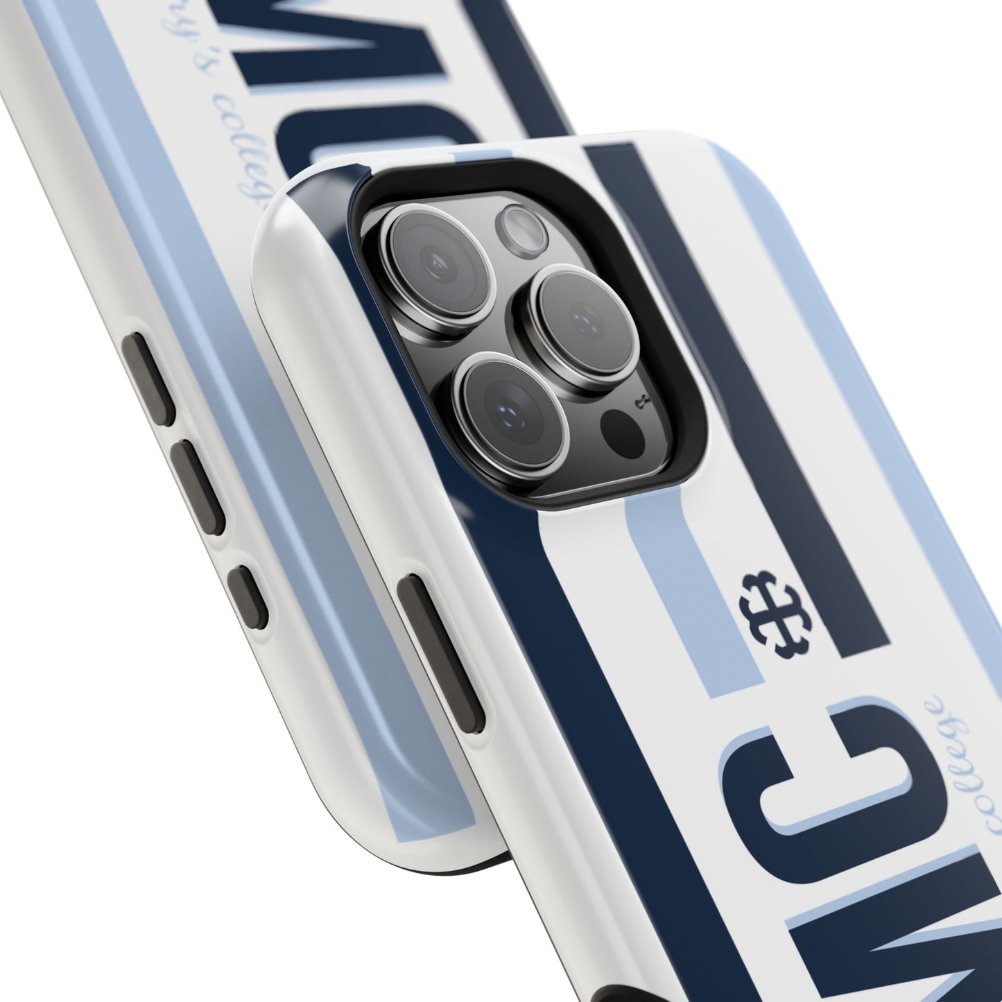 Saint Mary's College Navy/Belles Blue Striped Magnetic Phone Case | French Cross | Better in Blue Co.