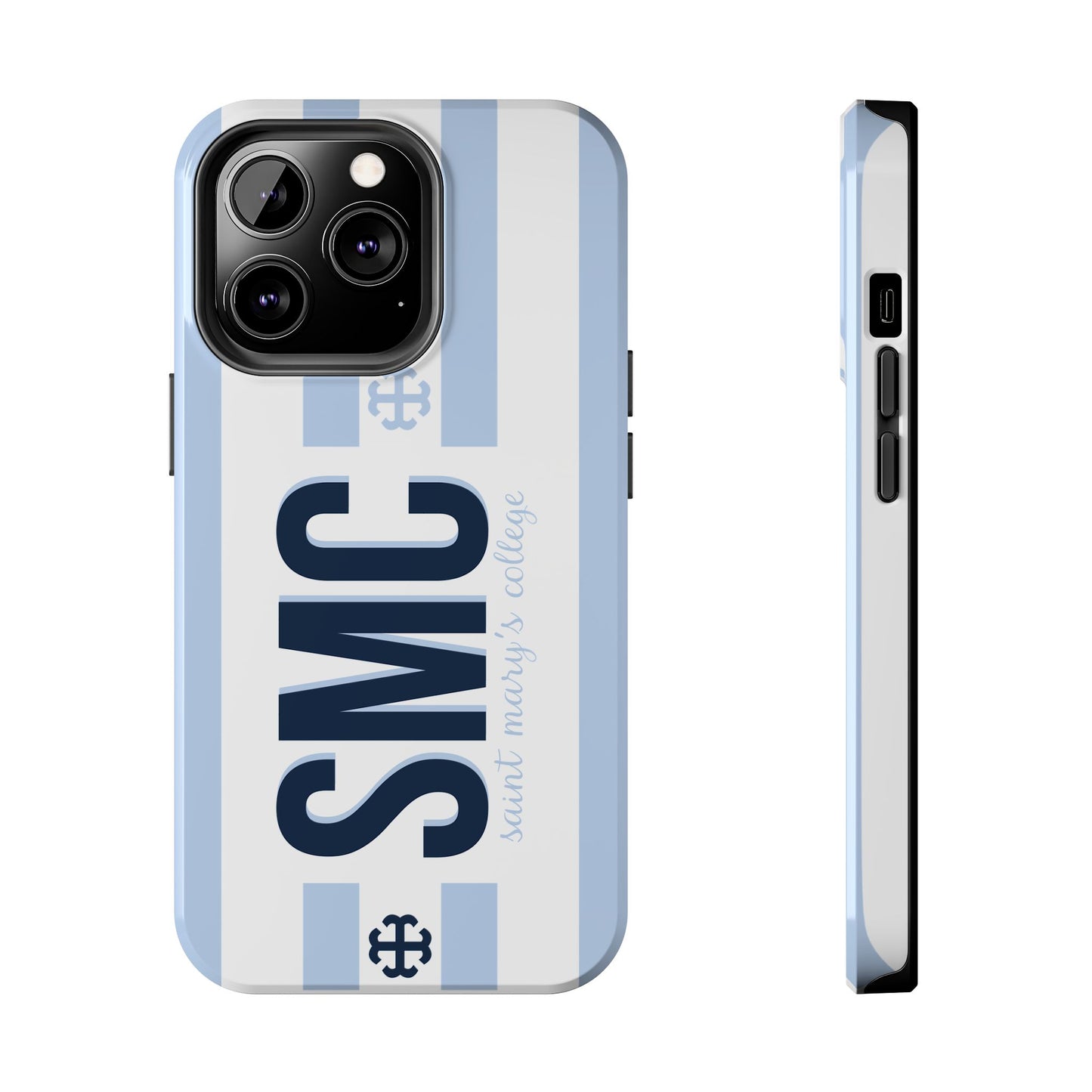 Saint Mary's College Belles Blue Striped Phone Case | French Cross | Better in Blue Co.