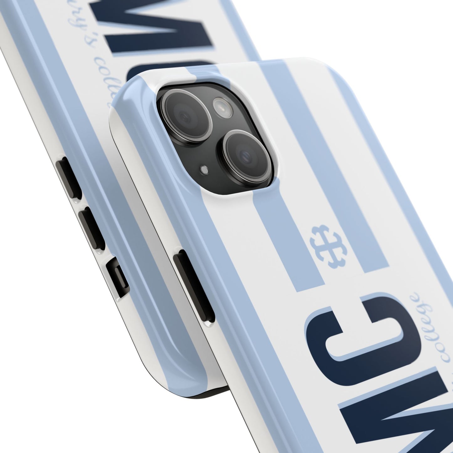 Saint Mary's College Belles Blue Striped Phone Case | French Cross | Better in Blue Co.