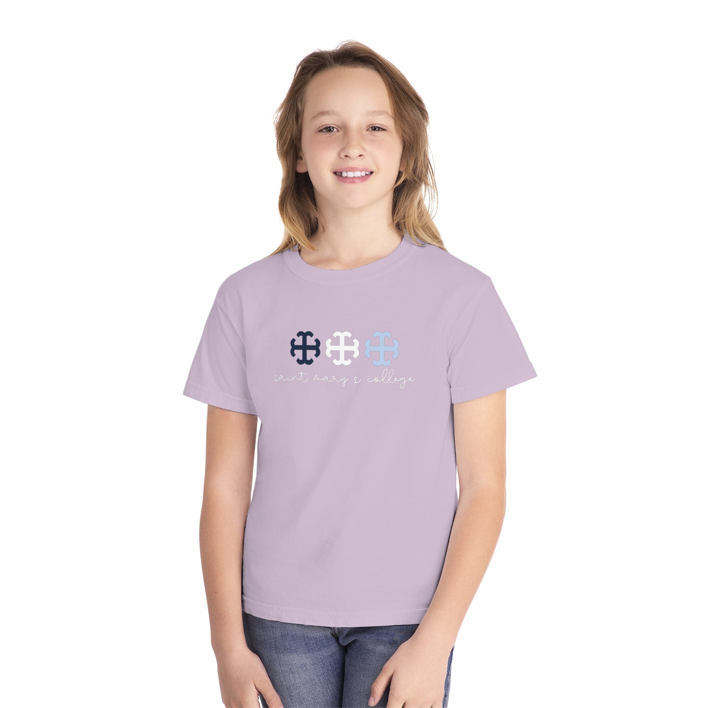 Youth Saint Mary's College French Cross Tee | Belles | Smick | Better in Blue Co.