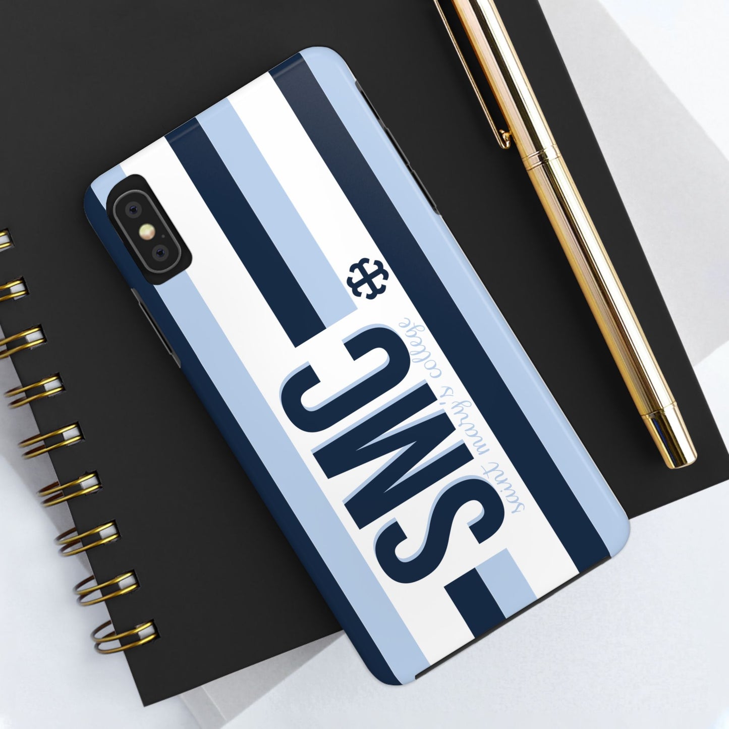 Saint Mary's College Phone Case SMC Navy/Belles Blue/White French Cross | Better in Blue Co.