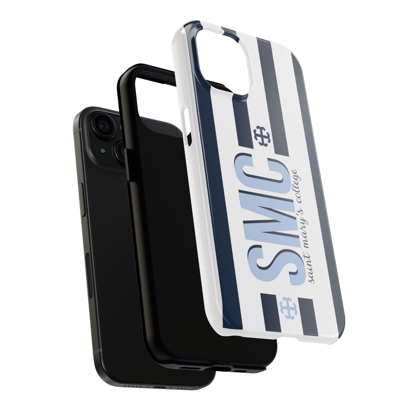 Saint Mary's College Navy Blue Striped Phone Case | French Cross | Better in Blue Co.