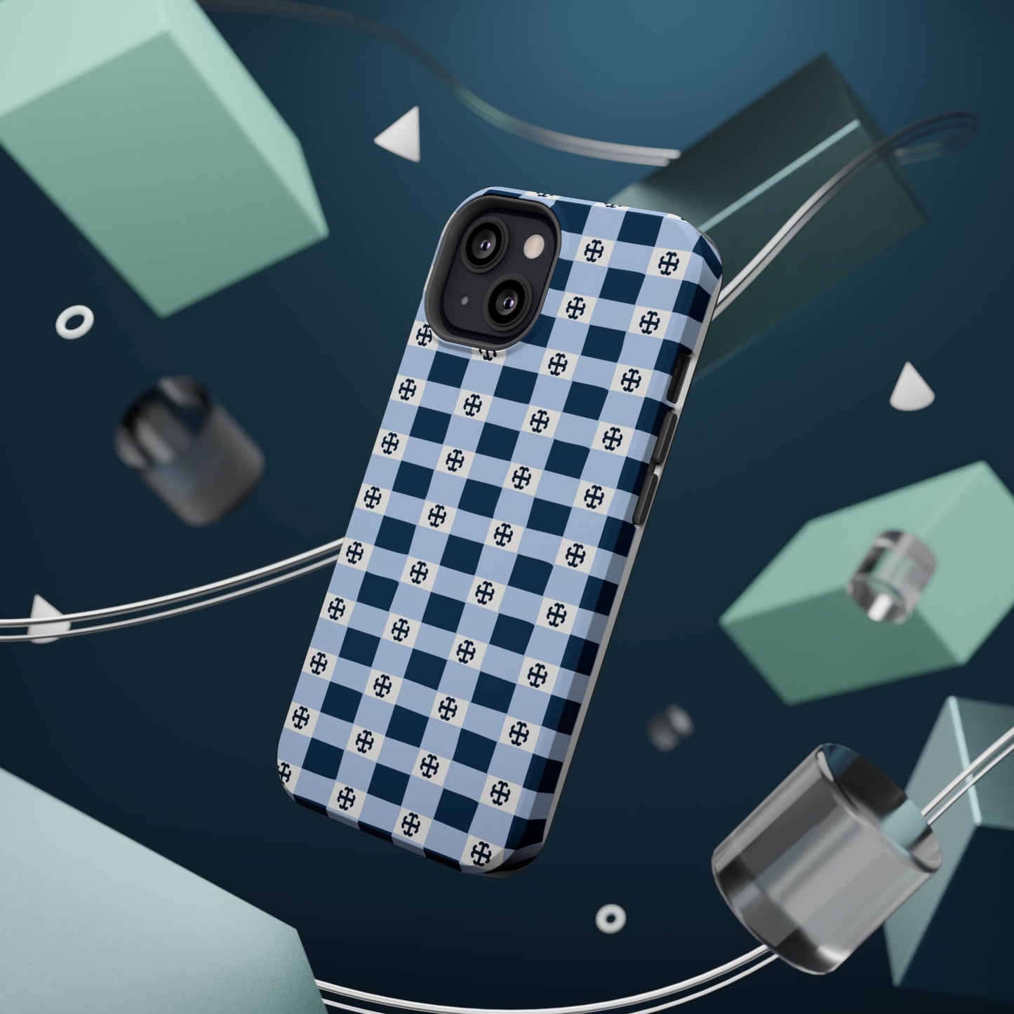 Saint Mary's College Gingham French Cross Magnetic Phone Case | Belles Blue | Better in Blue Co.