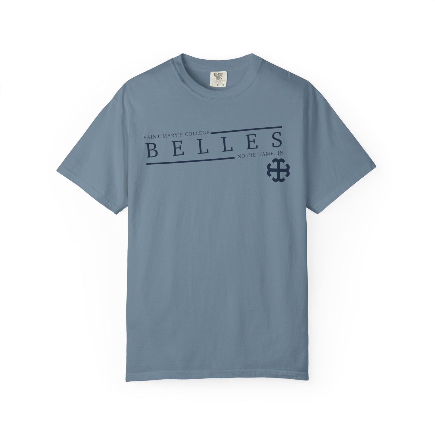 Saint Mary's College Belles Comfort Colors Unisex T-Shirt | French Cross | Notre Dame, IN | Better in Blue Co.