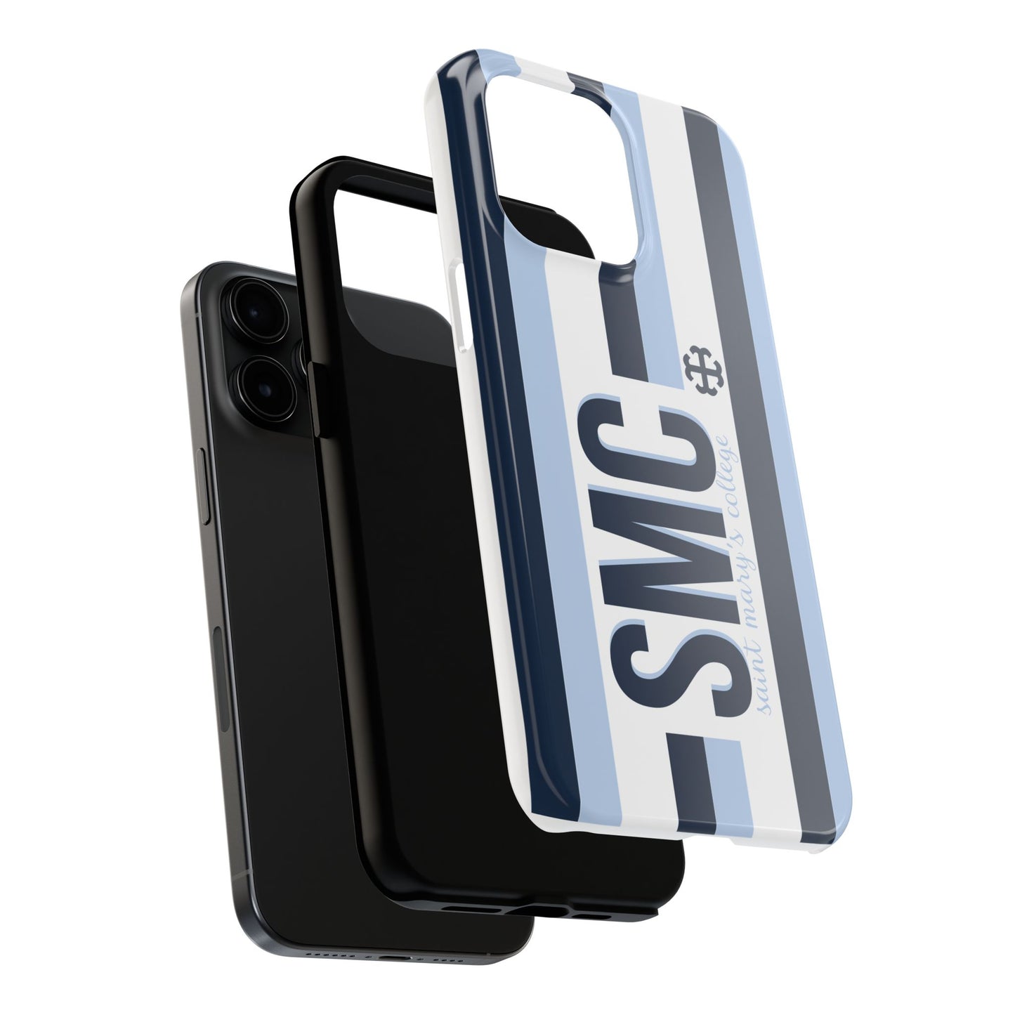 Saint Mary's College Phone Case SMC Navy/Belles Blue/White French Cross | Better in Blue Co.