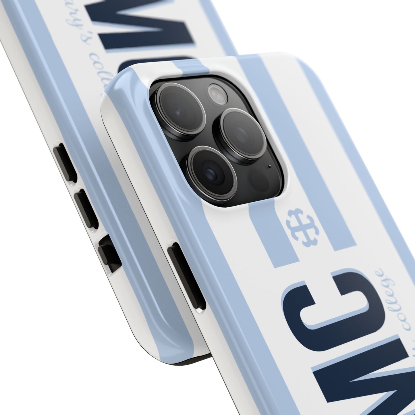 Saint Mary's College Belles Blue Striped Phone Case | French Cross | Better in Blue Co.