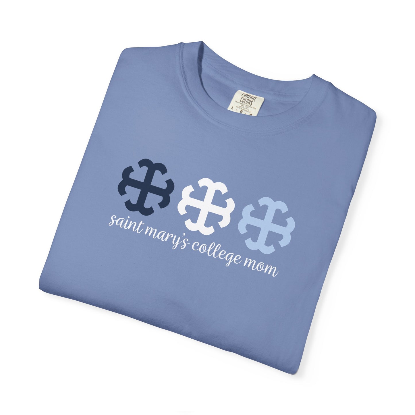 Saint Mary's College French Cross Mom Tee | Belles | Smick | Better in Blue Co.