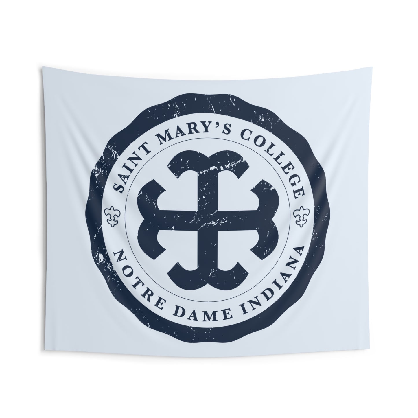 Saint Mary's College Distressed French Cross Seal Tapestry | Better in Blue Co.