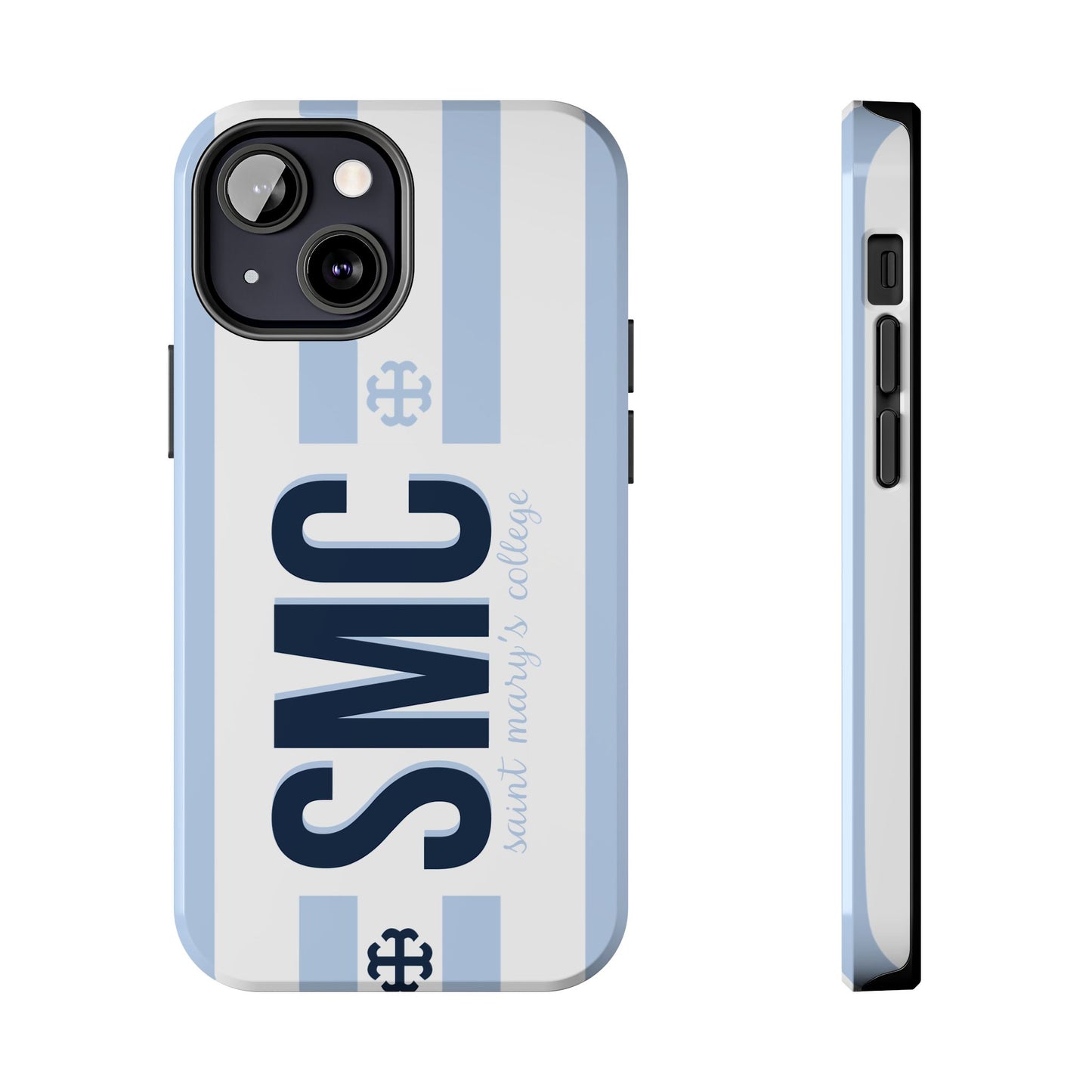 Saint Mary's College Belles Blue Striped Phone Case | French Cross | Better in Blue Co.