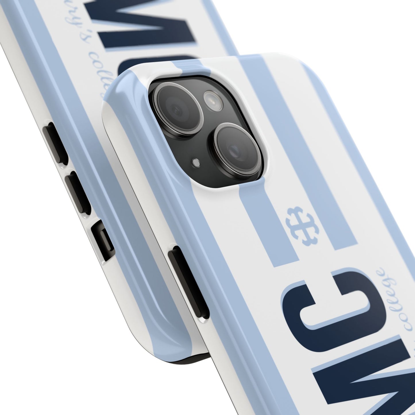 Saint Mary's College Belles Blue Striped Phone Case | French Cross | Better in Blue Co.