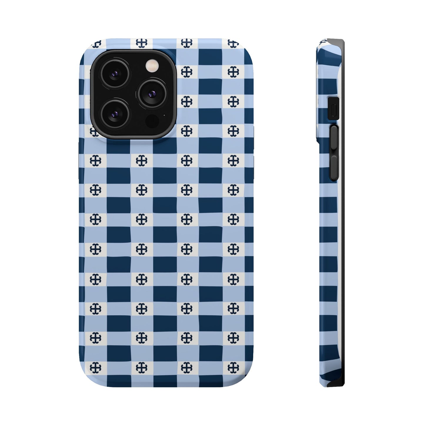 Saint Mary's College Gingham French Cross Magnetic Phone Case | Belles Blue | Better in Blue Co.