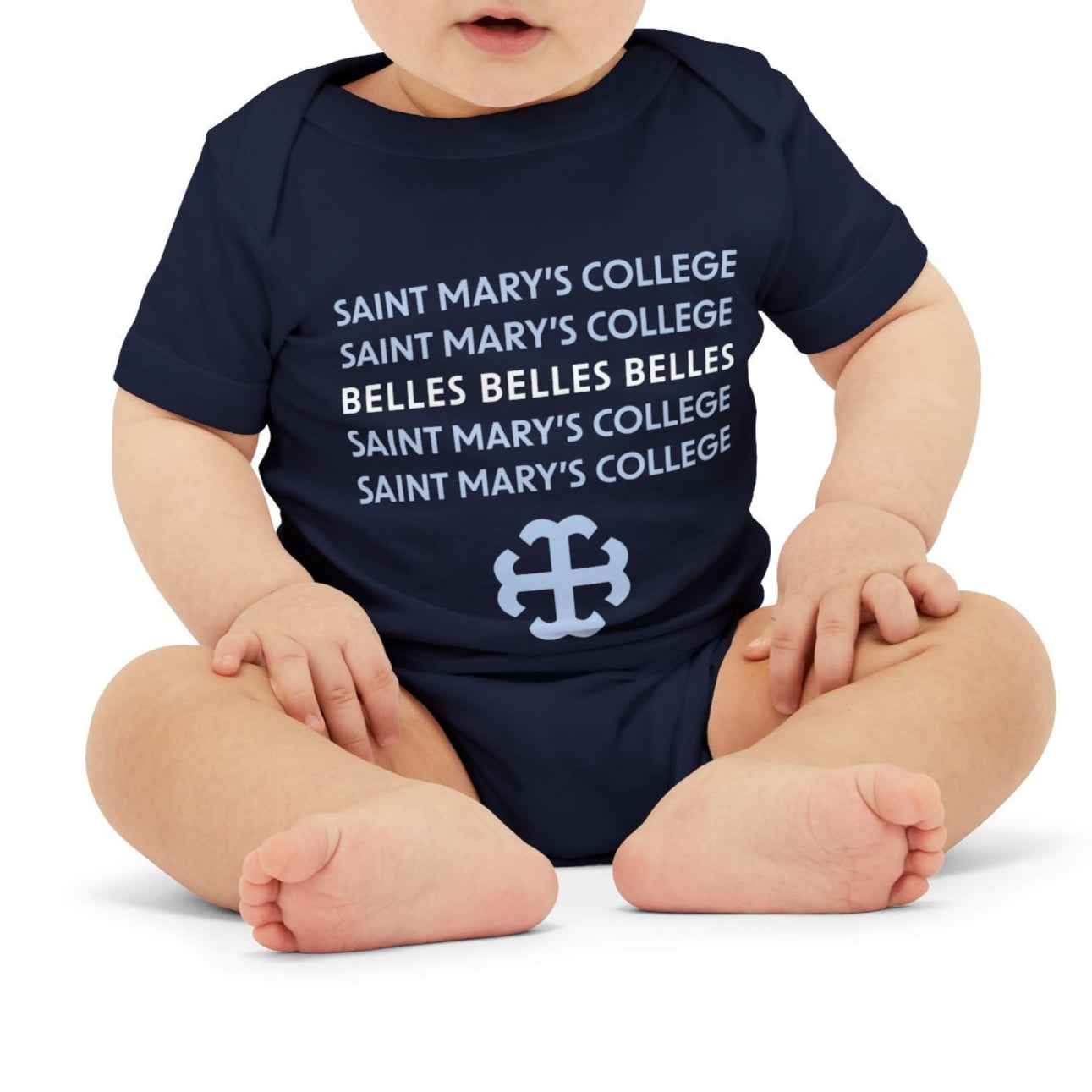 Saint Mary's College Baby Onesie No. 2 | French Cross | Better in Blue Co.
