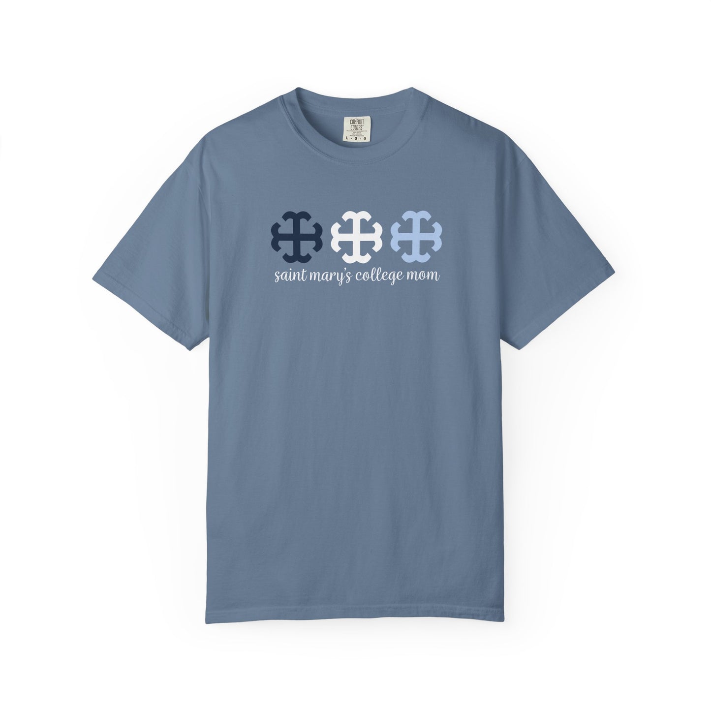 Saint Mary's College French Cross Mom Tee | Belles | Smick | Better in Blue Co.