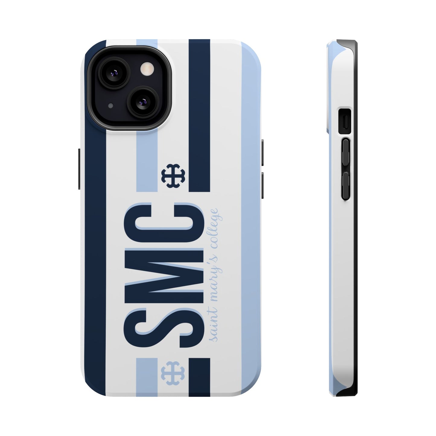 Saint Mary's College Navy/Belles Blue Striped Magnetic Phone Case | French Cross | Better in Blue Co.