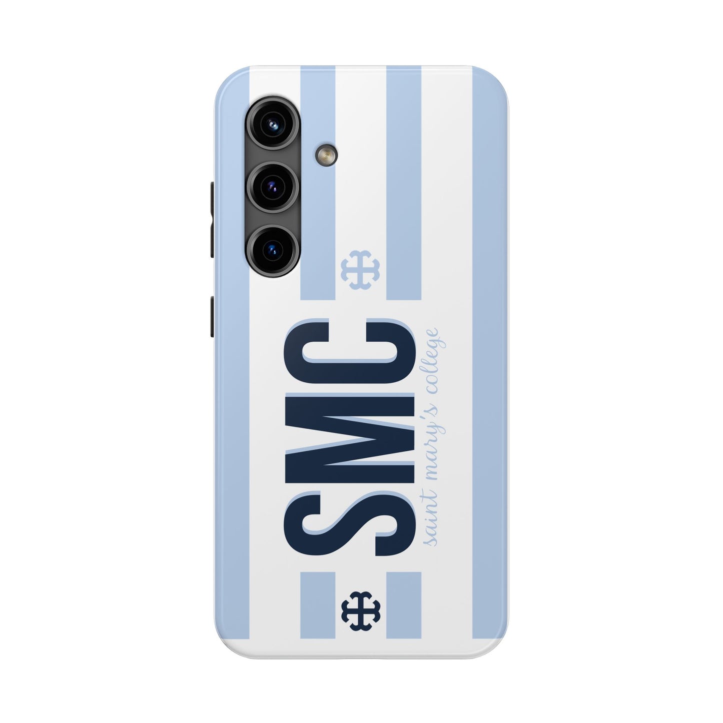 Saint Mary's College Belles Blue Striped Phone Case | French Cross | Better in Blue Co.