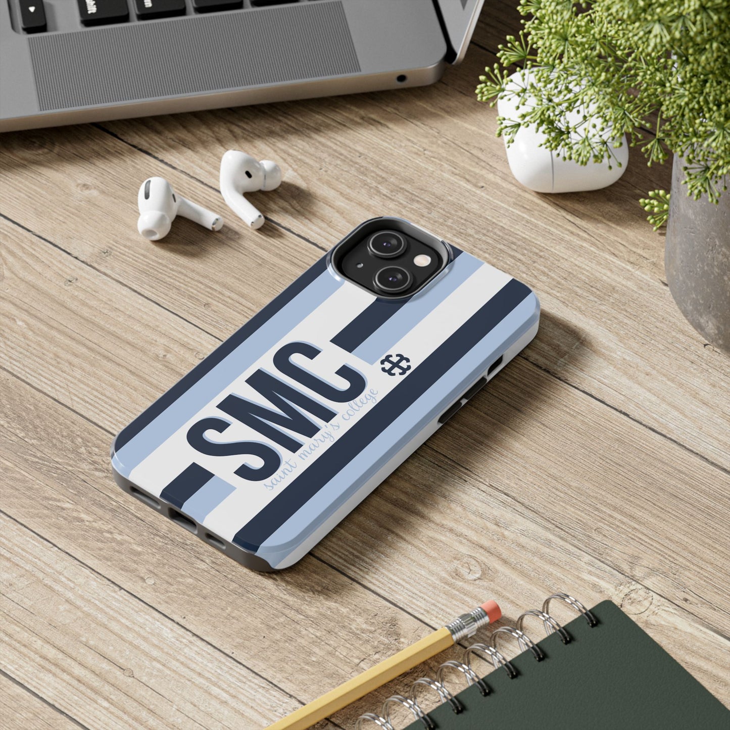 Saint Mary's College Phone Case SMC Navy/Belles Blue/White French Cross | Better in Blue Co.