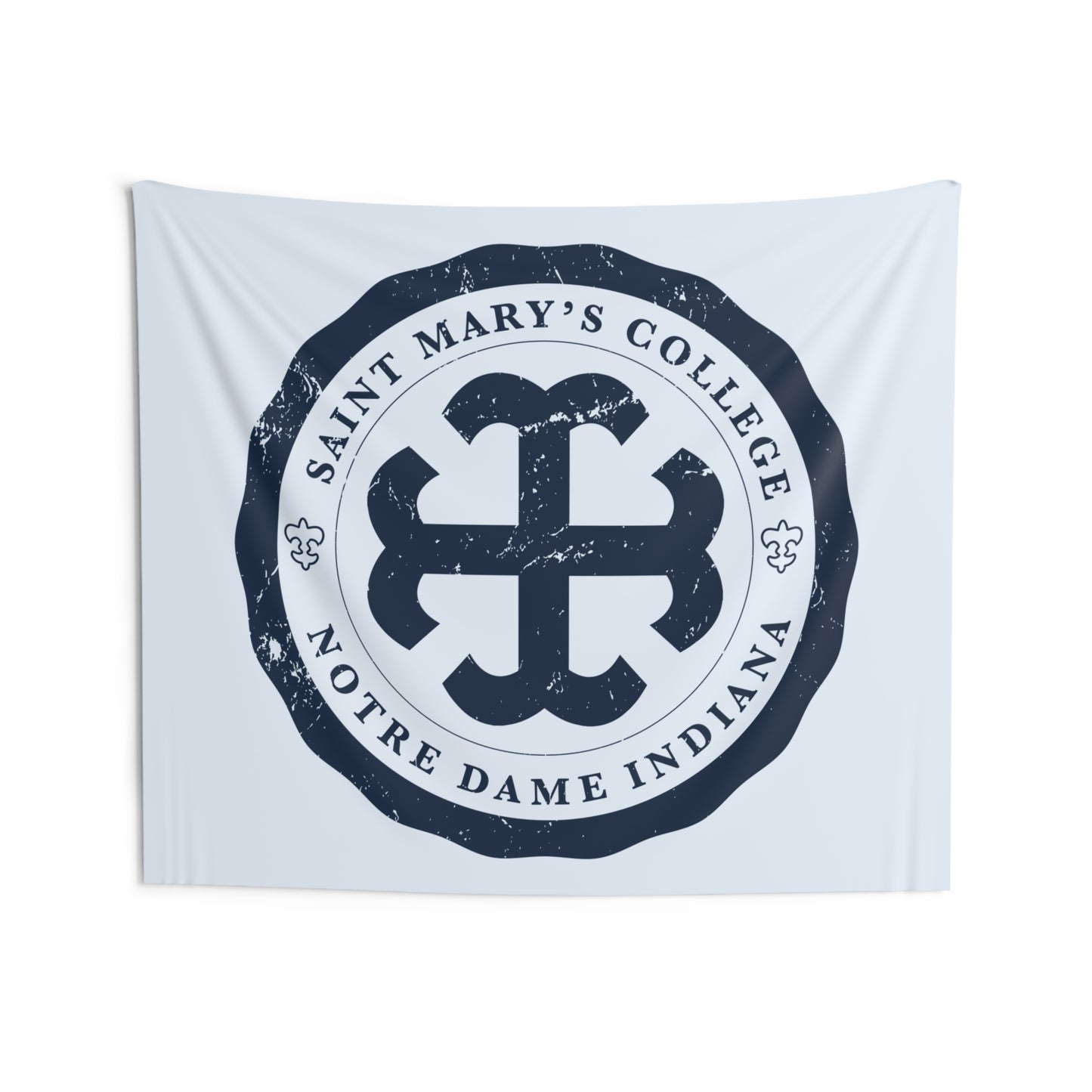 Saint Mary's College Distressed French Cross Seal Tapestry | Better in Blue Co.