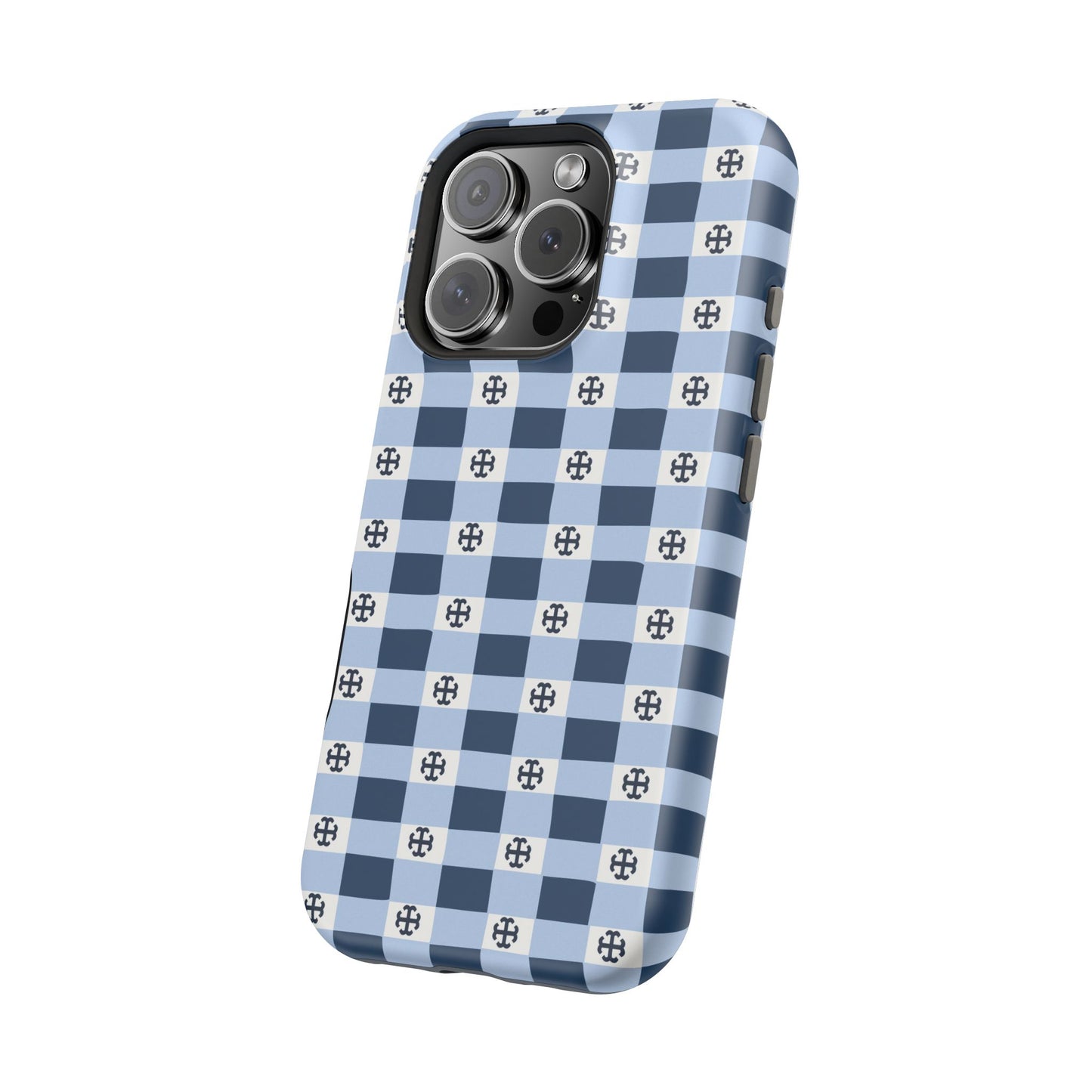 Saint Mary's College Gingham French Cross Magnetic Phone Case | Belles Blue | Better in Blue Co.